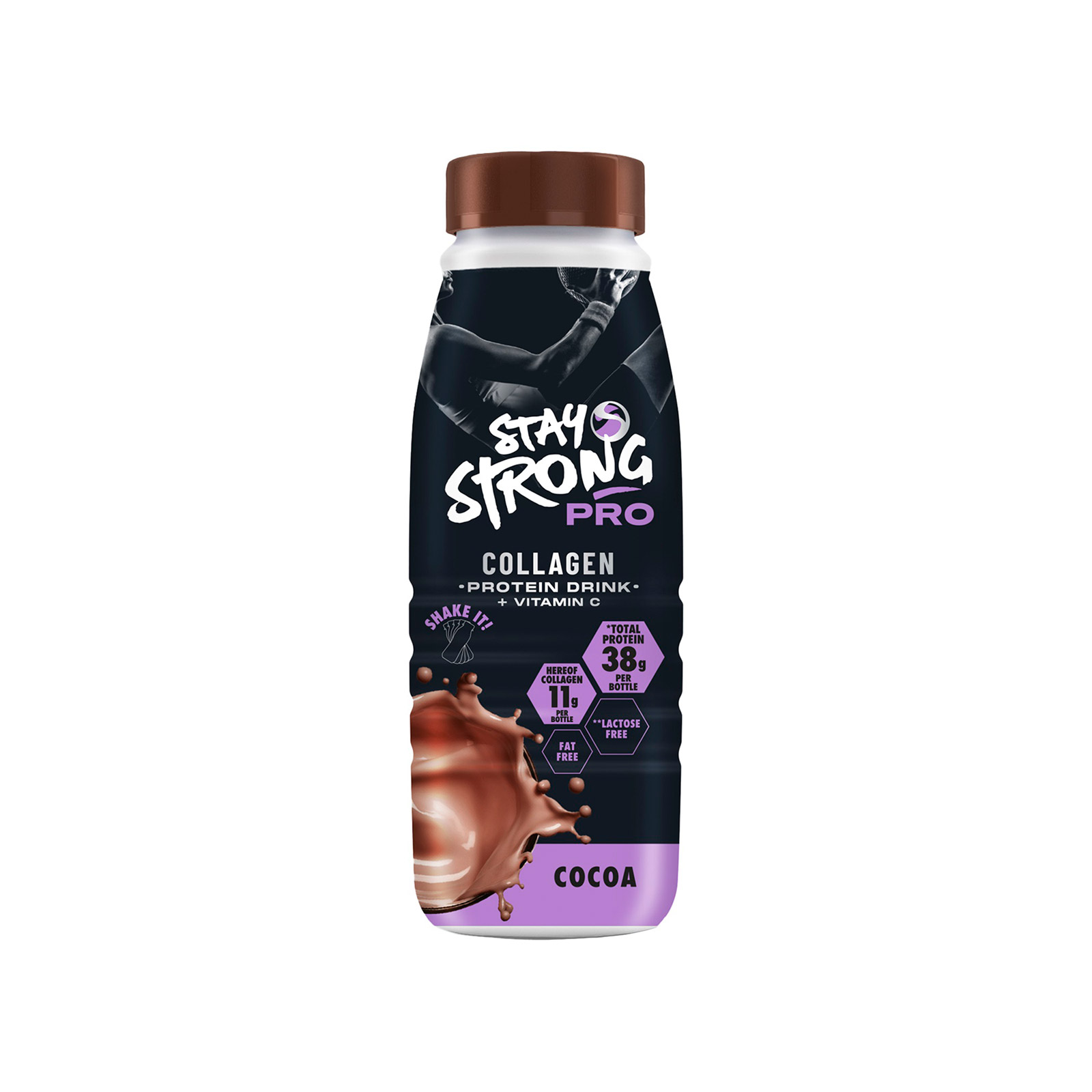 Stay Strong Collagen Pro protein drink cocoa 500ml image 1