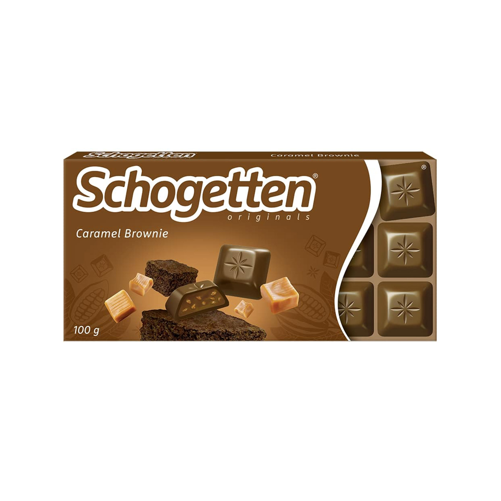 Schogetten σοκολάτα γάλακτος caramel brownie 100g εικόνα 1