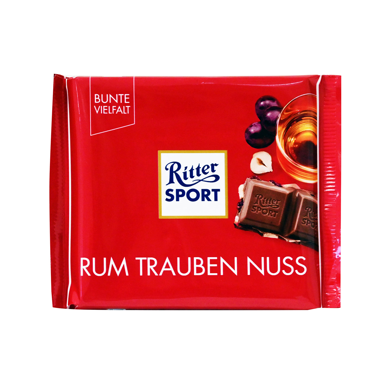 Ritter Sport σοκολάτα γάλακτος rum, raisins, hazelnuts 100g εικόνα 1