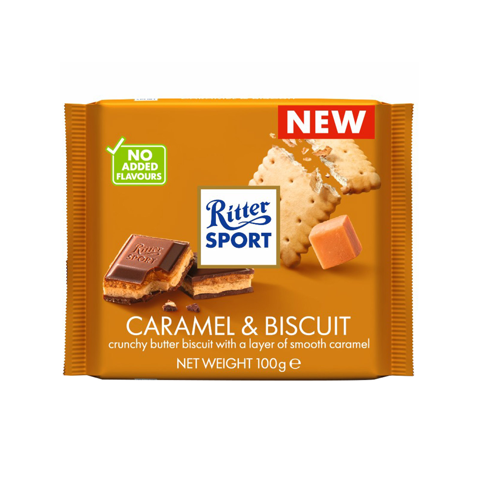 Ritter Sport σοκολάτα γάλακτος caramel & biscuit 100g εικόνα 1