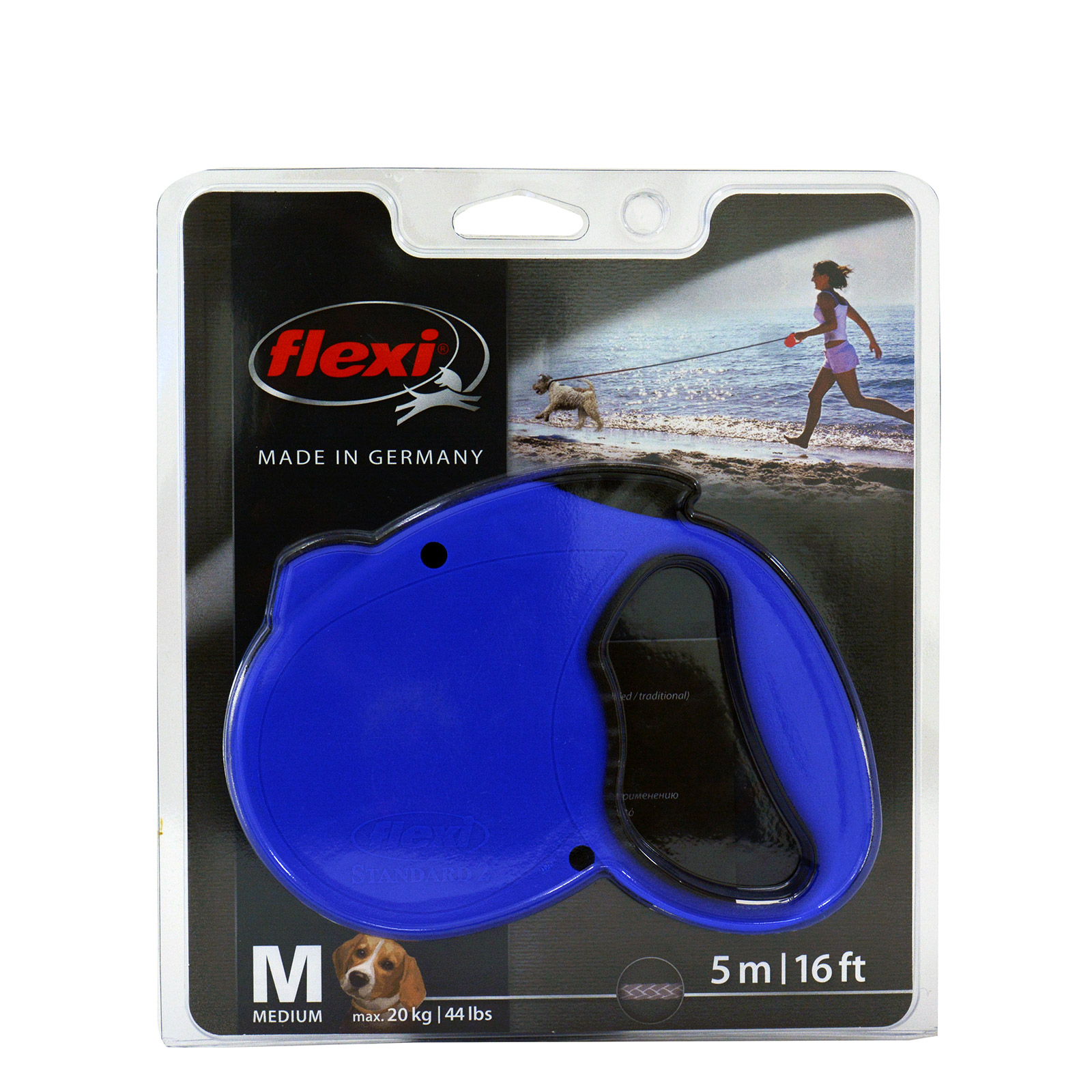 Flexi οδηγός πτυσσόμενος σκυλου μπλε medium, μέχρι 20 κιλά, 5 μέτρα εικόνα 1