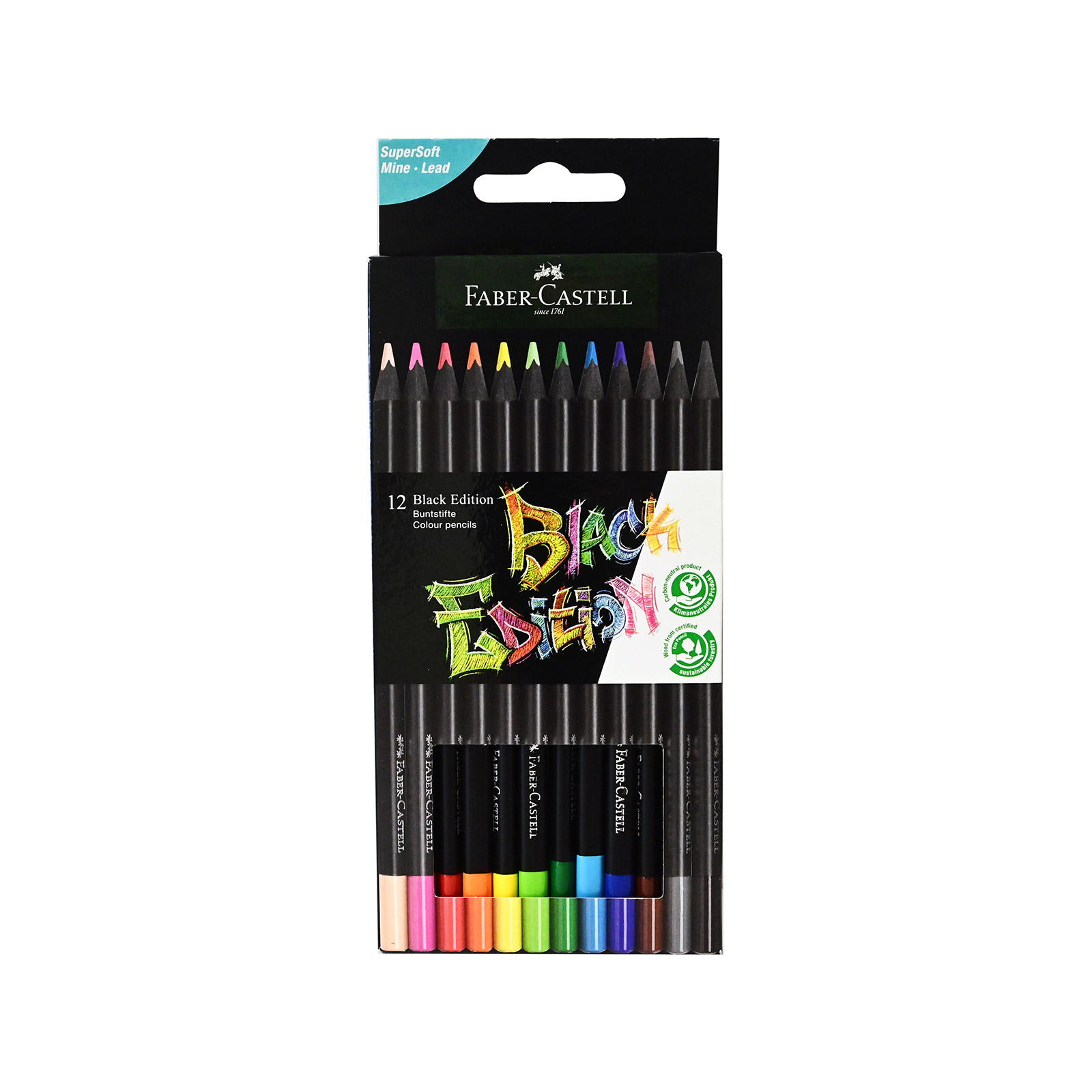 Faber Castell Black edition ξυλομπογιές 12 χρώματα εικόνα 1