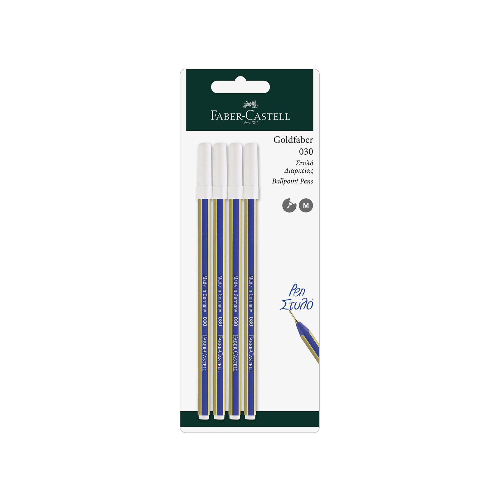 Faber Castell Pen 030 στυλό μπλε 4τεμ εικόνα 1