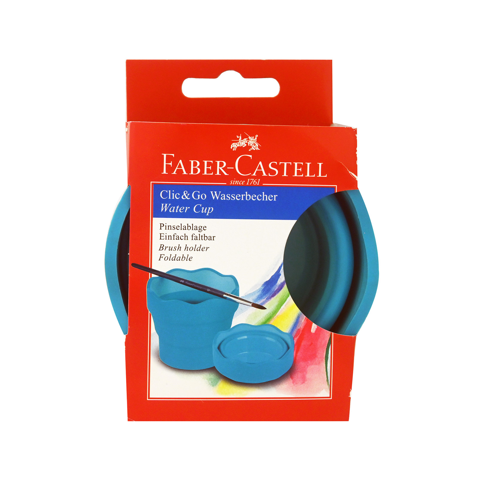 Faber Castell πτυσσόμενου δοχείο νερού τιρκουάζ εικόνα 1