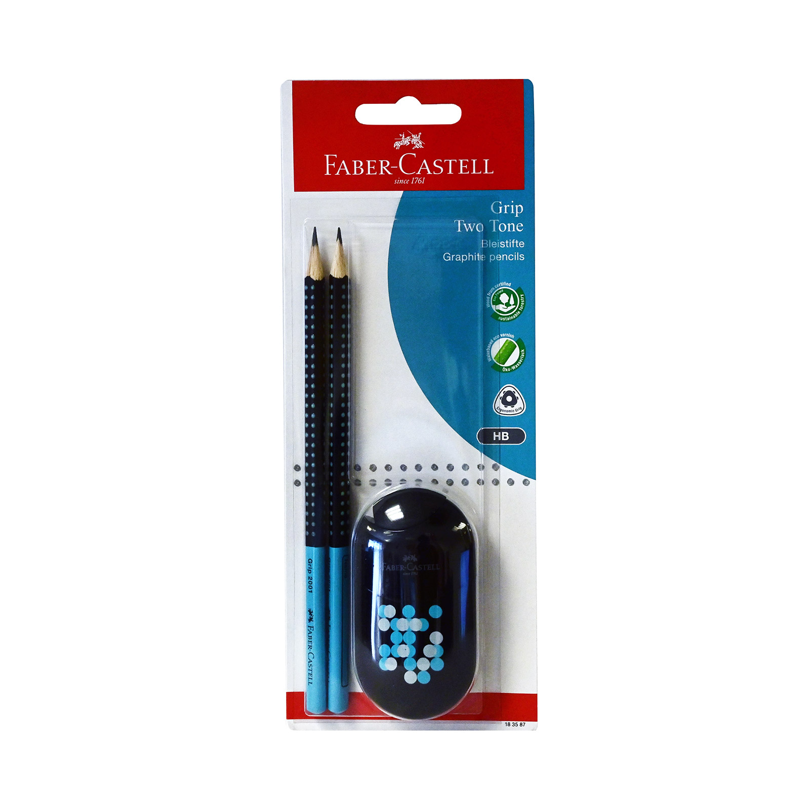 Faber Castell 12309768 μολυβια + ξύστρα διπλή εικόνα 1