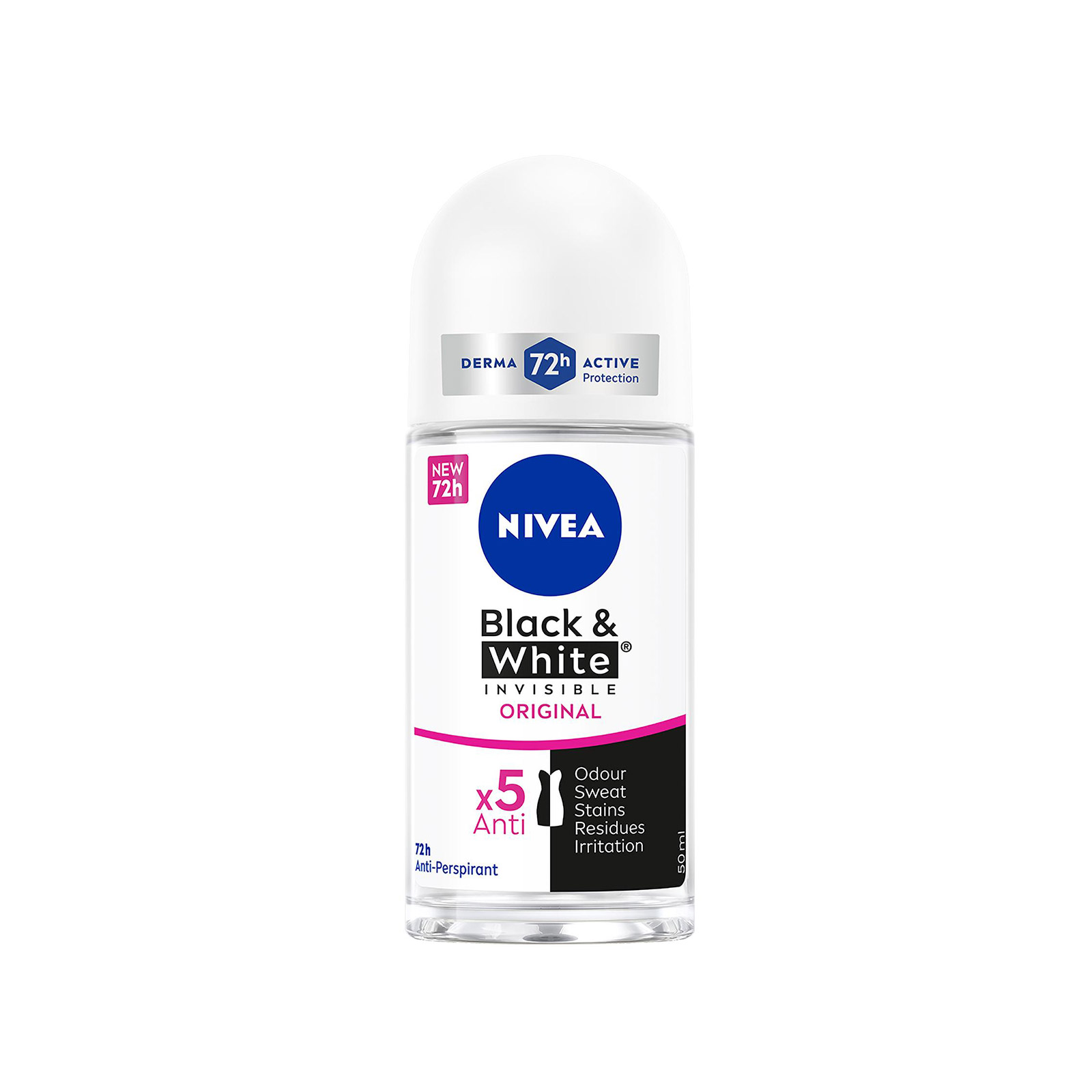 Nivea Black & White Invisible αποσμητικό roll on γυναικειο εικόνα 1
