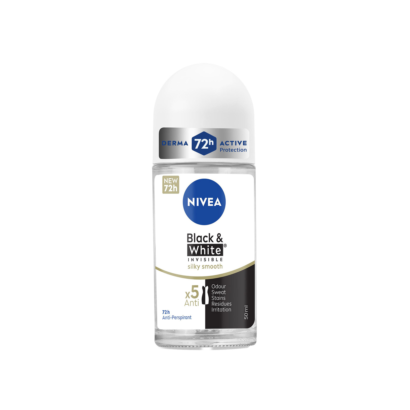 Nivea Black & White invisible αποσμητικό roll on 50ml εικόνα 1