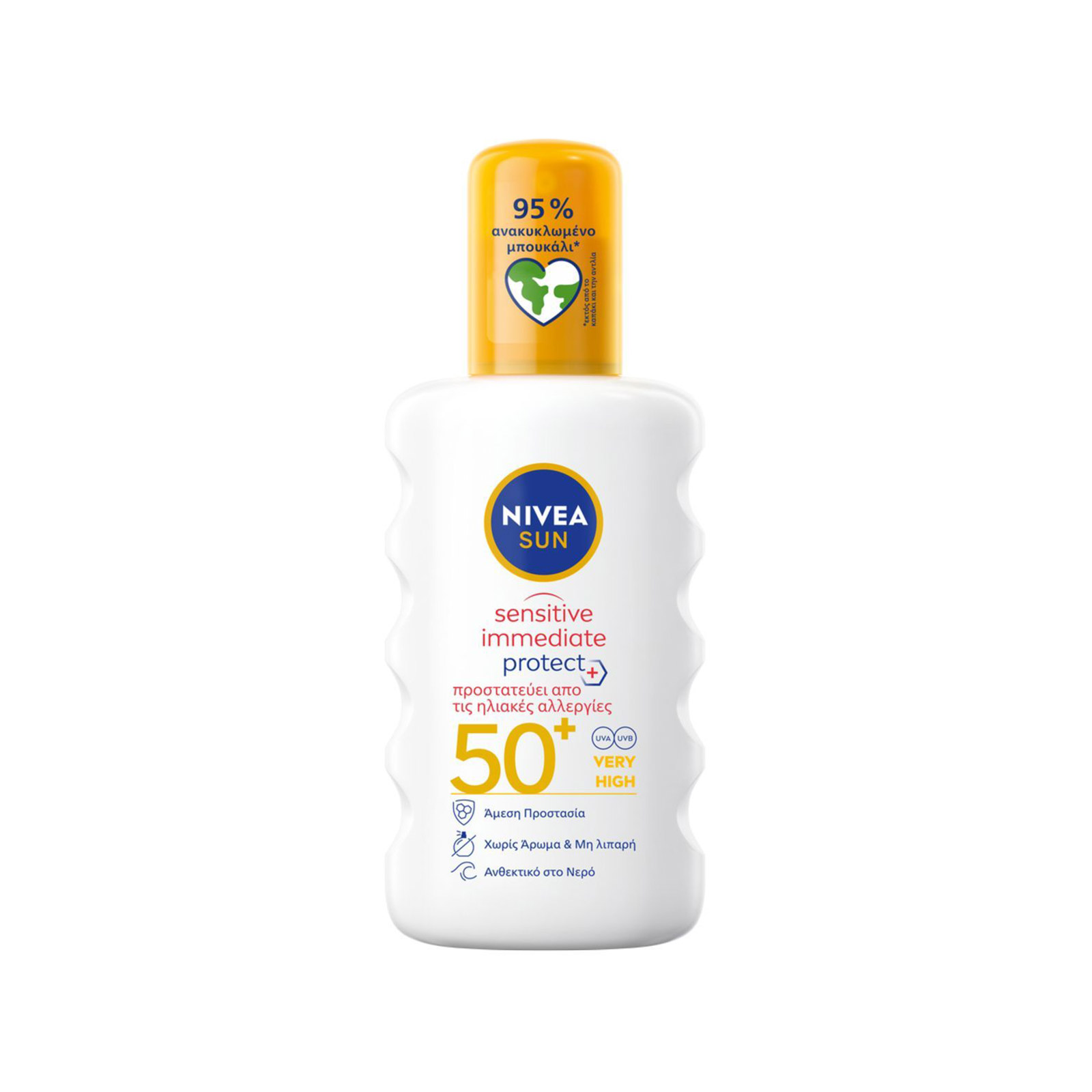 Nivea Sun/ Sensitive Immediate Protect αντηλιακό spray very high, spf50+ 200ml εικόνα 1