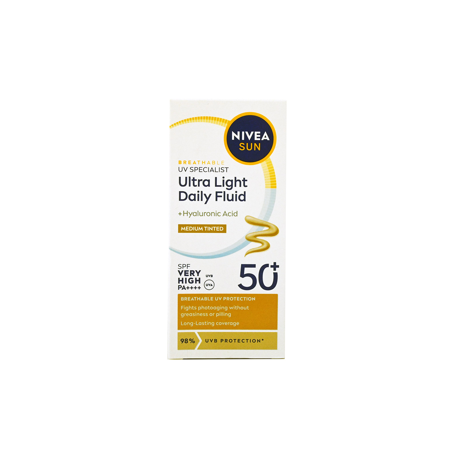 Nivea Ultra Light Daily Fluid αντηλιακή κρέμα προσώπου με χρώμα SPF50+ 40ml εικόνα 1
