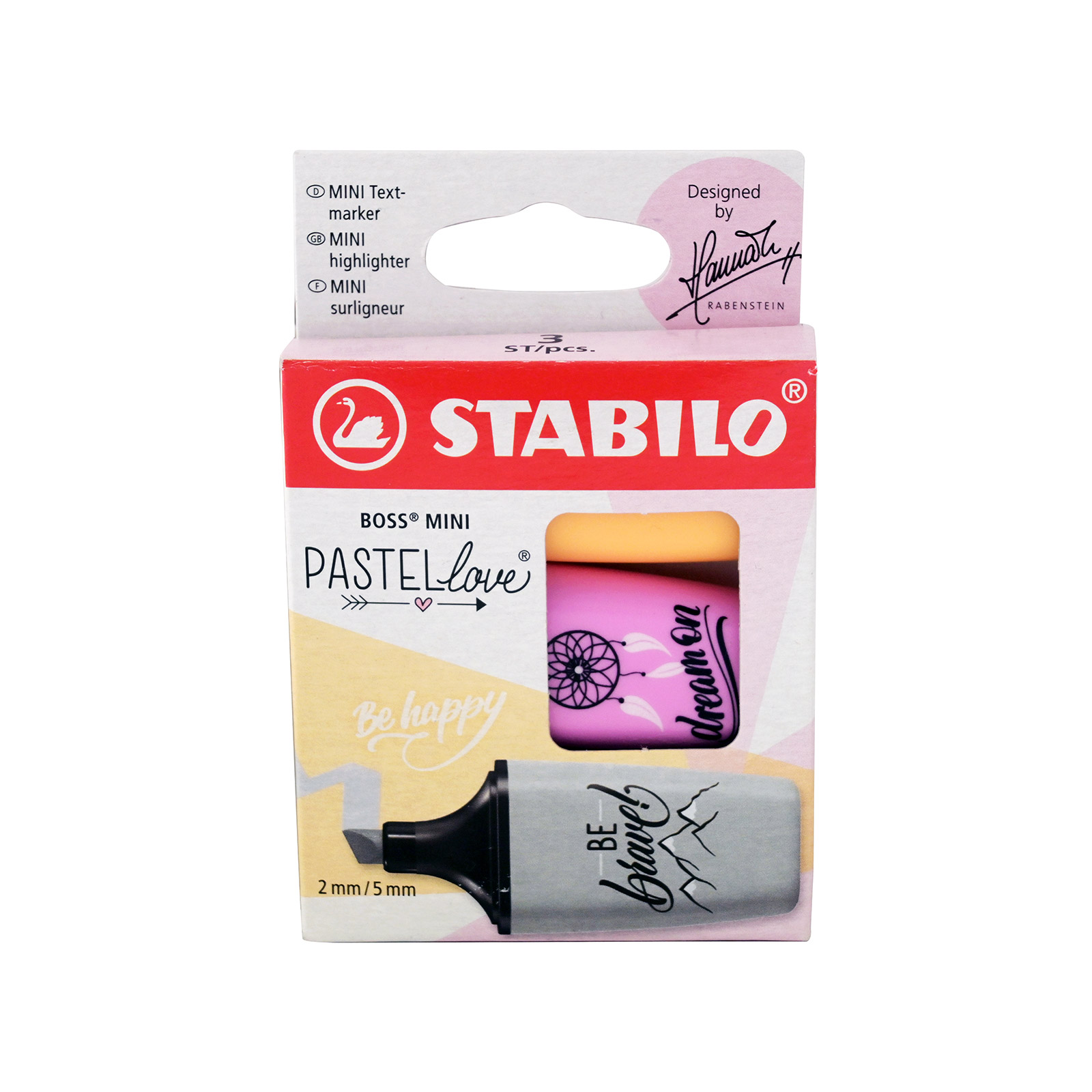 Stabilo Boss mini μαρκαδόρος υπογραμμιστής pastel love 3τεμ εικόνα 1