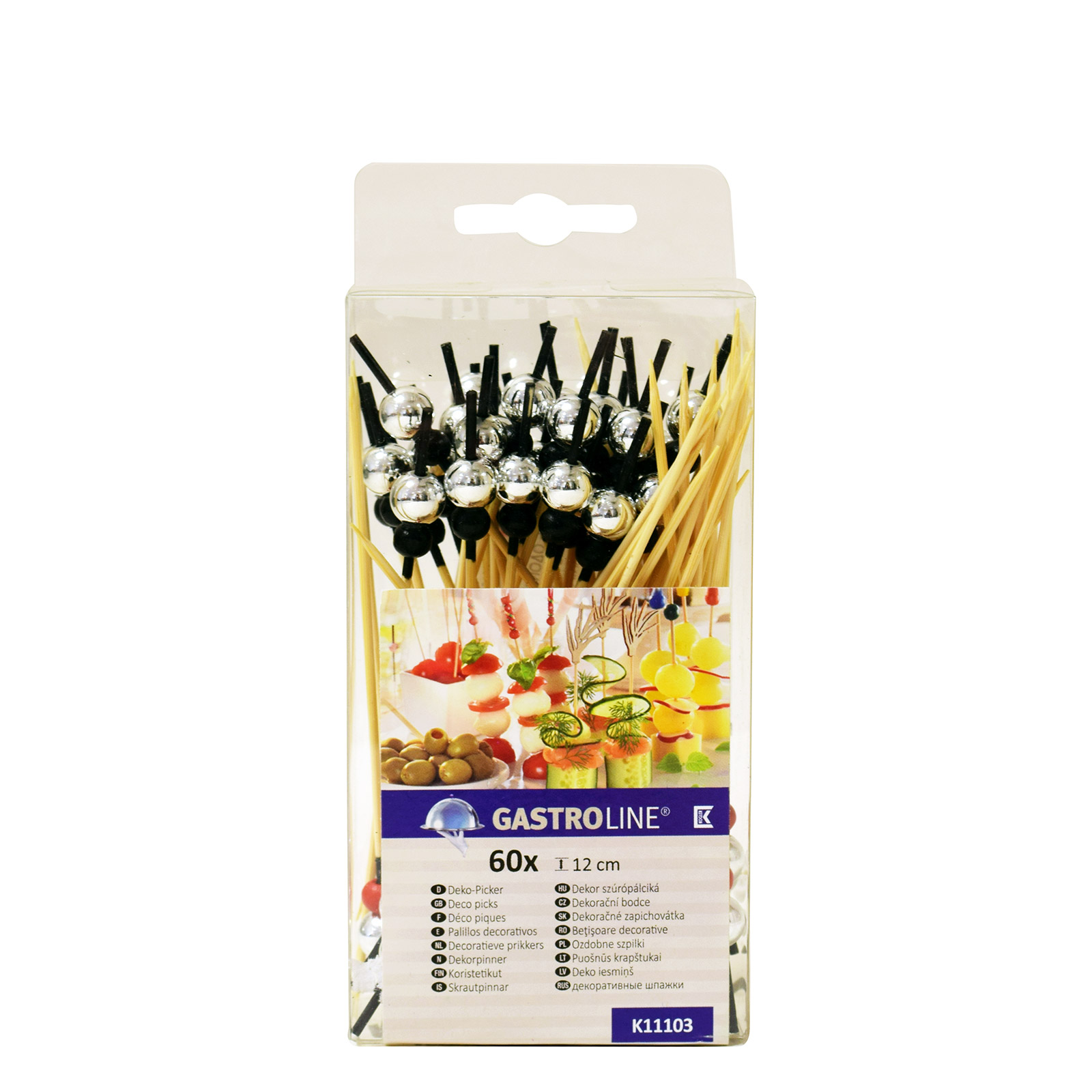 Gastroline 11103 οδοντογλυφίδες διακοσμητικές silver balls 60τεμ εικόνα 1