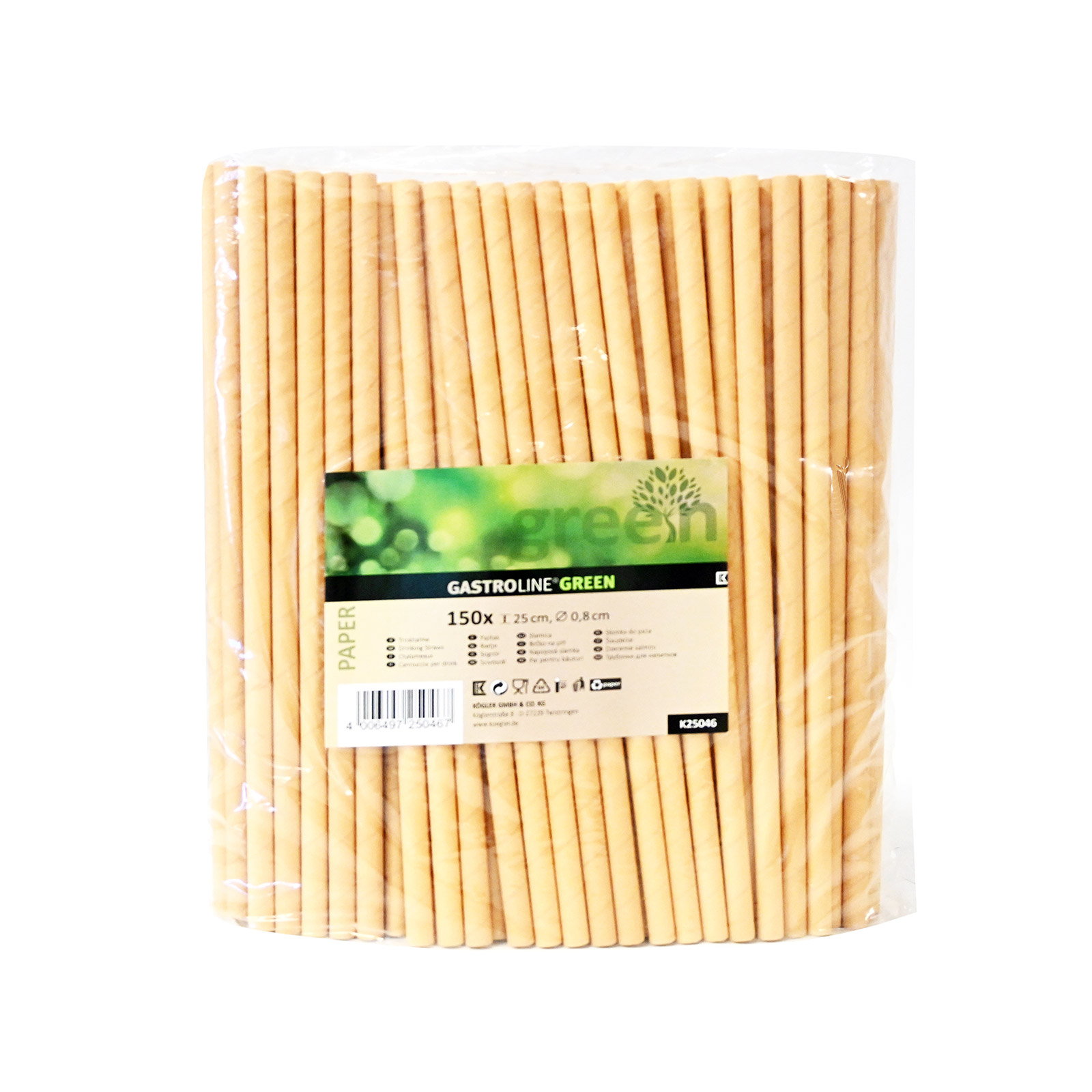 Gastroline K25046 καλαμάκια χάρτινα 150τεμ εικόνα 1