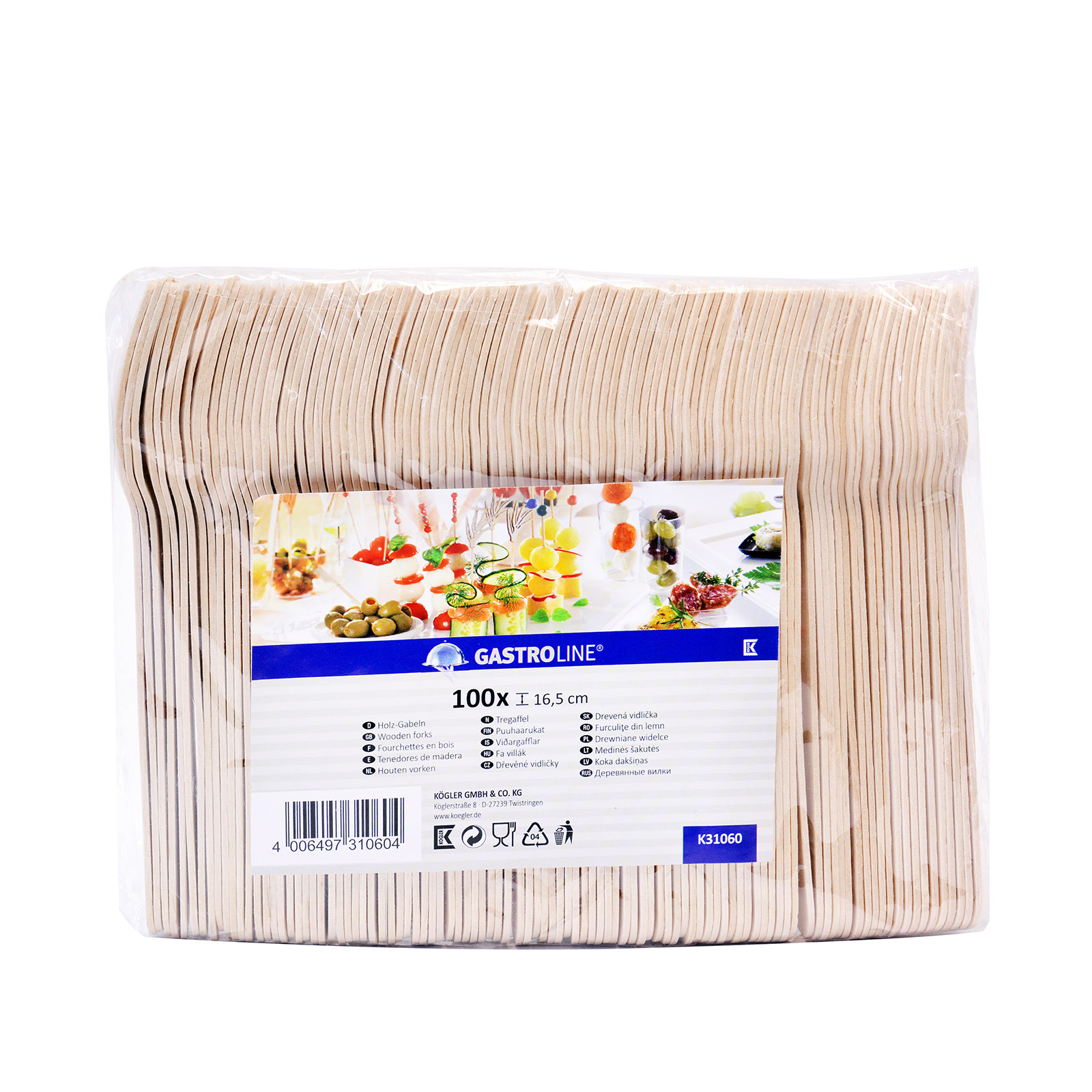 Gastroline πιρούνια διακοσμητικά ξύλινα 100τεμ εικόνα 1