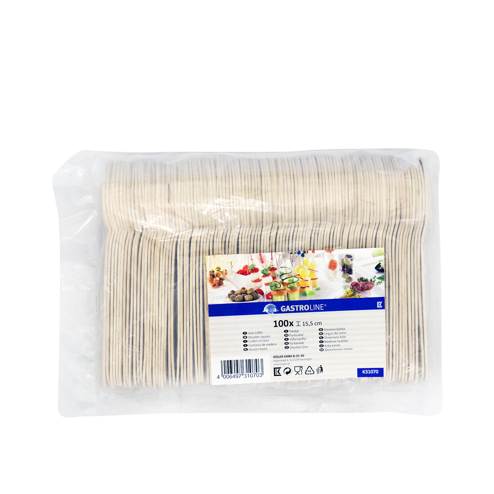 Kogler Gastroline κουταλια ξύλινα 15,5εκ. 100τεμ εικόνα 1