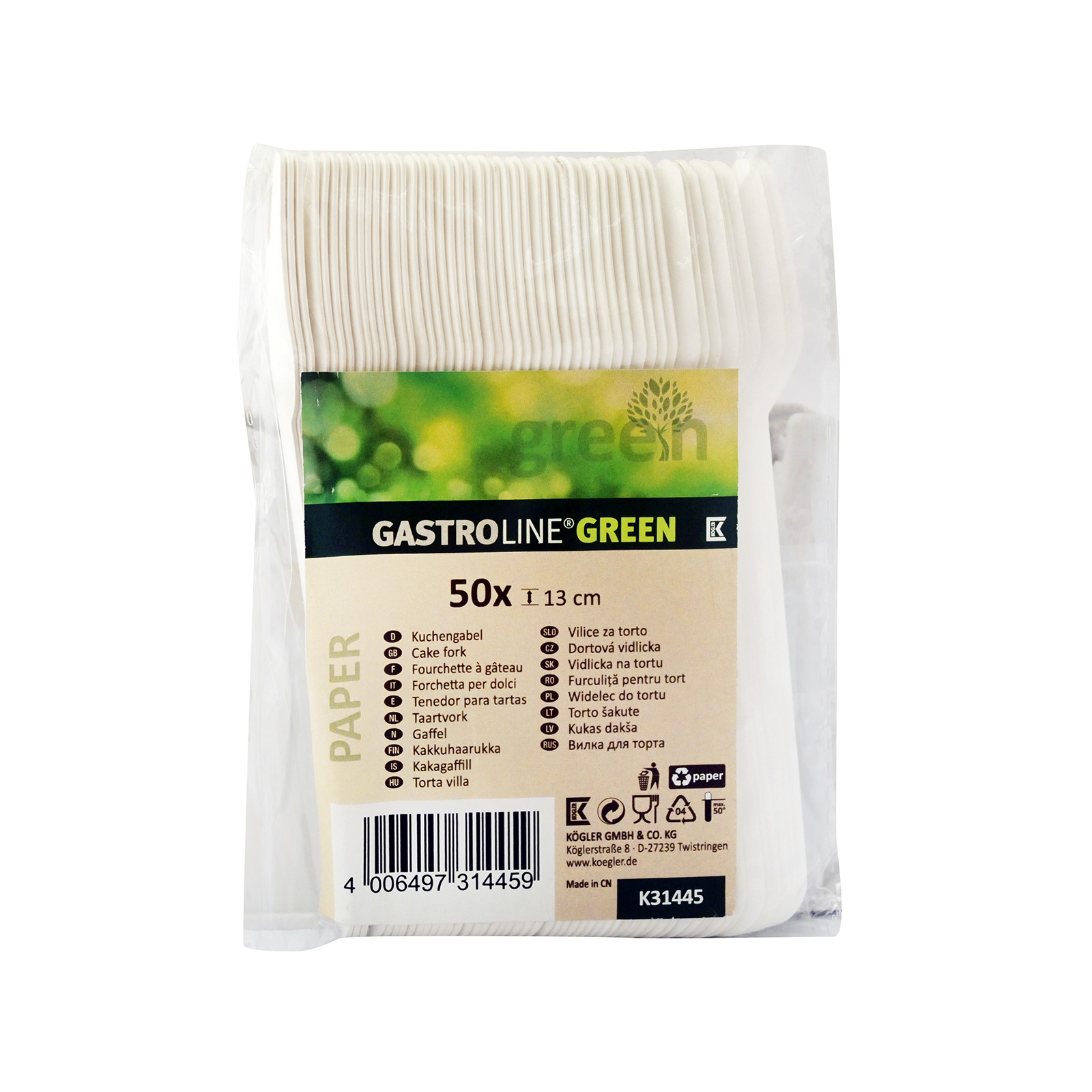 Gastroline Green κ31445 πηρουνι μικρό χάρτινο 50τεμ εικόνα 1