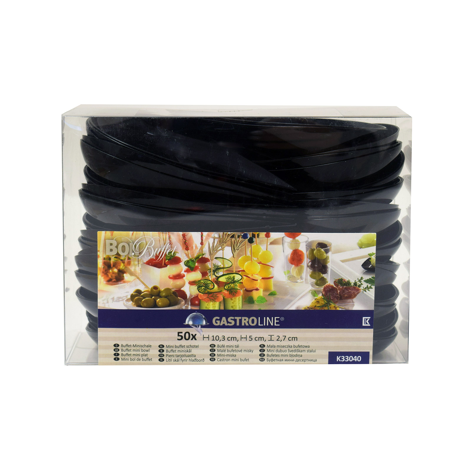Gastroline 33040 μπωλ μίνι μπουφέ μαύρα 50τεμ εικόνα 1