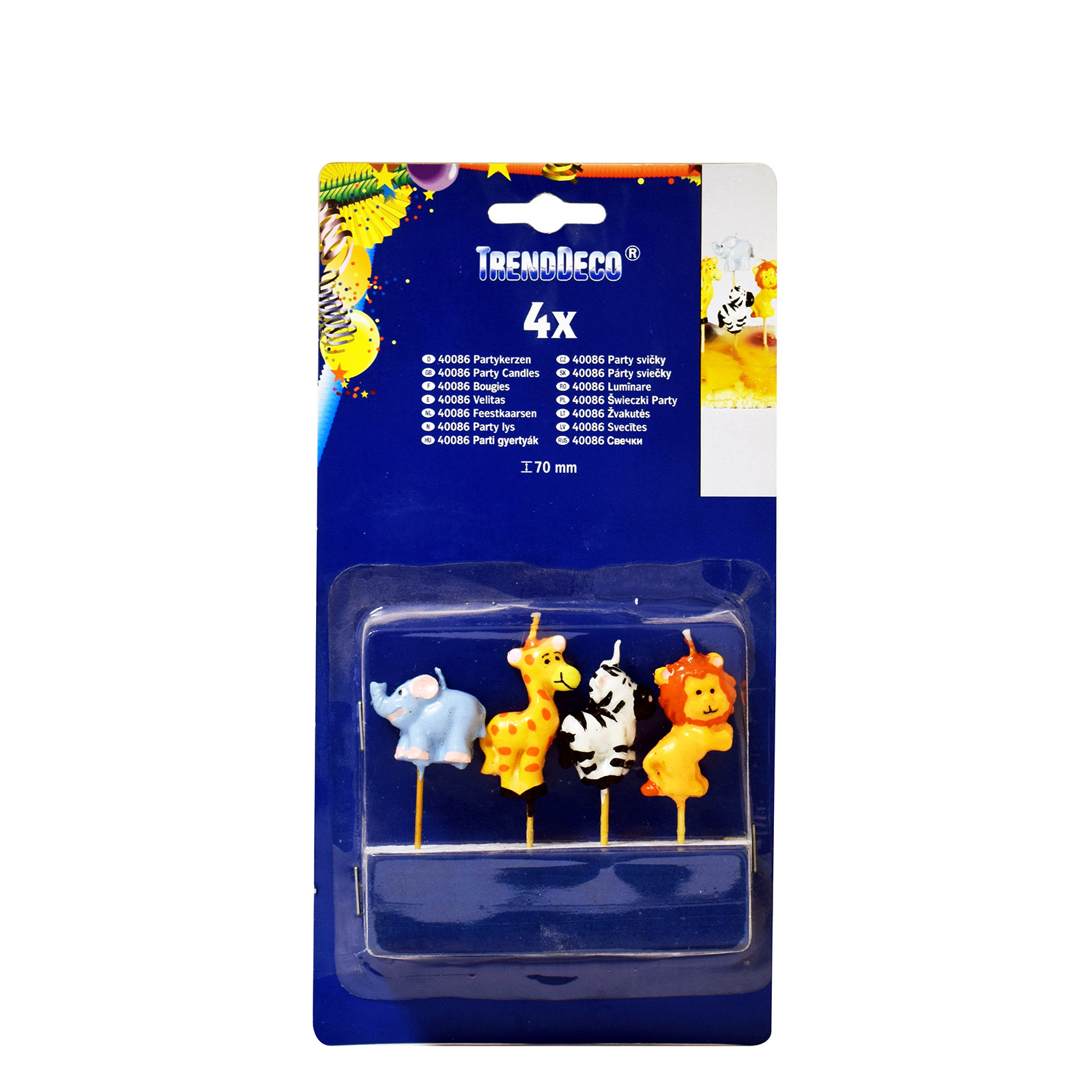 Trendeco 40086 ζωάκια κεριά γενεθλίων 4τεμ εικόνα 1