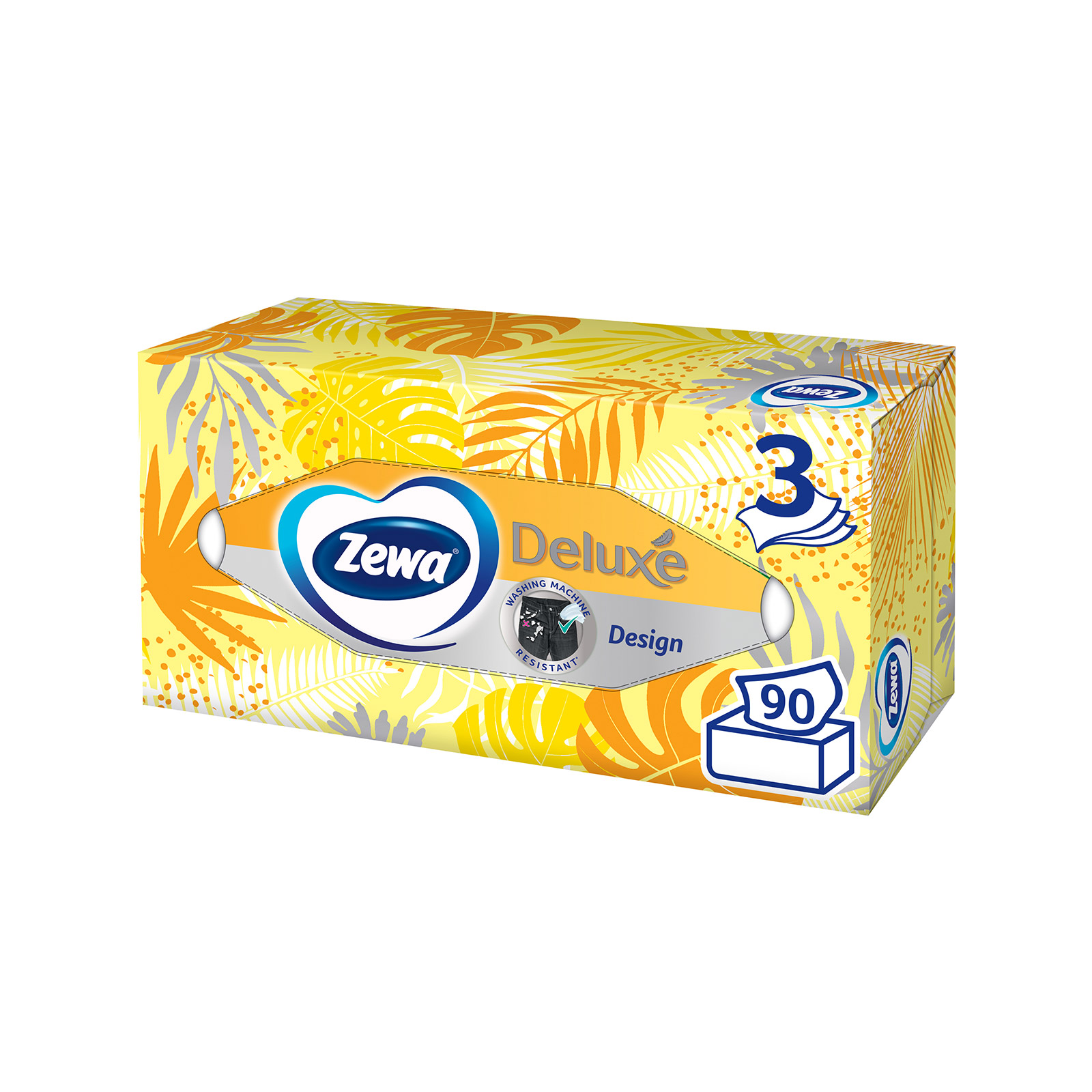 Zewa Deluxe tissues box yellow 90 sheets 162g image 1
