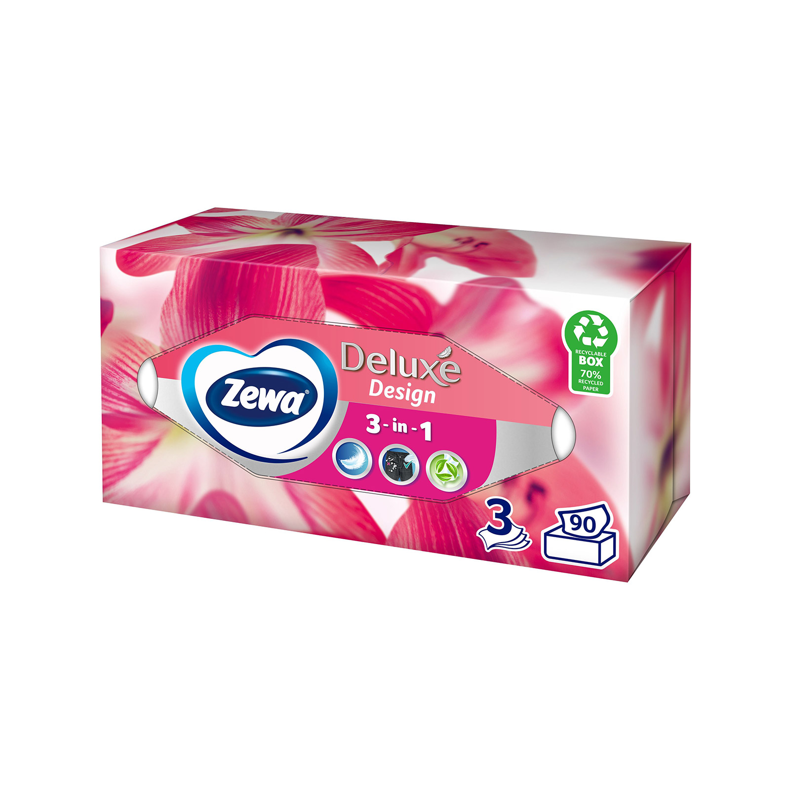 Zewa Deluxe deluxe tissues box pink 90 sheets 162g image 1