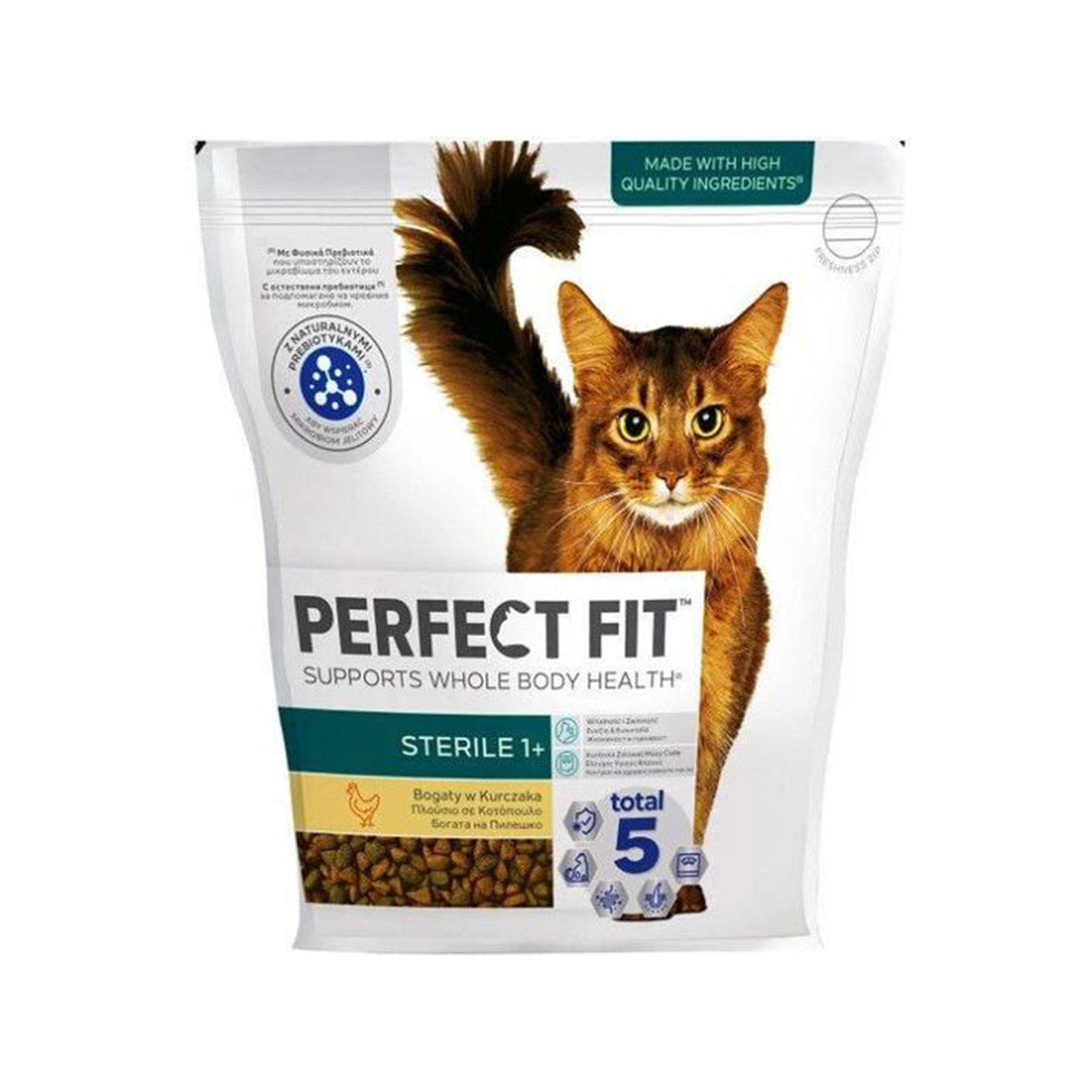 Perfect Fit ξηρά τροφή γάτας πλούσιο σε κοτόπουλο sterile 1+ 750g εικόνα 1