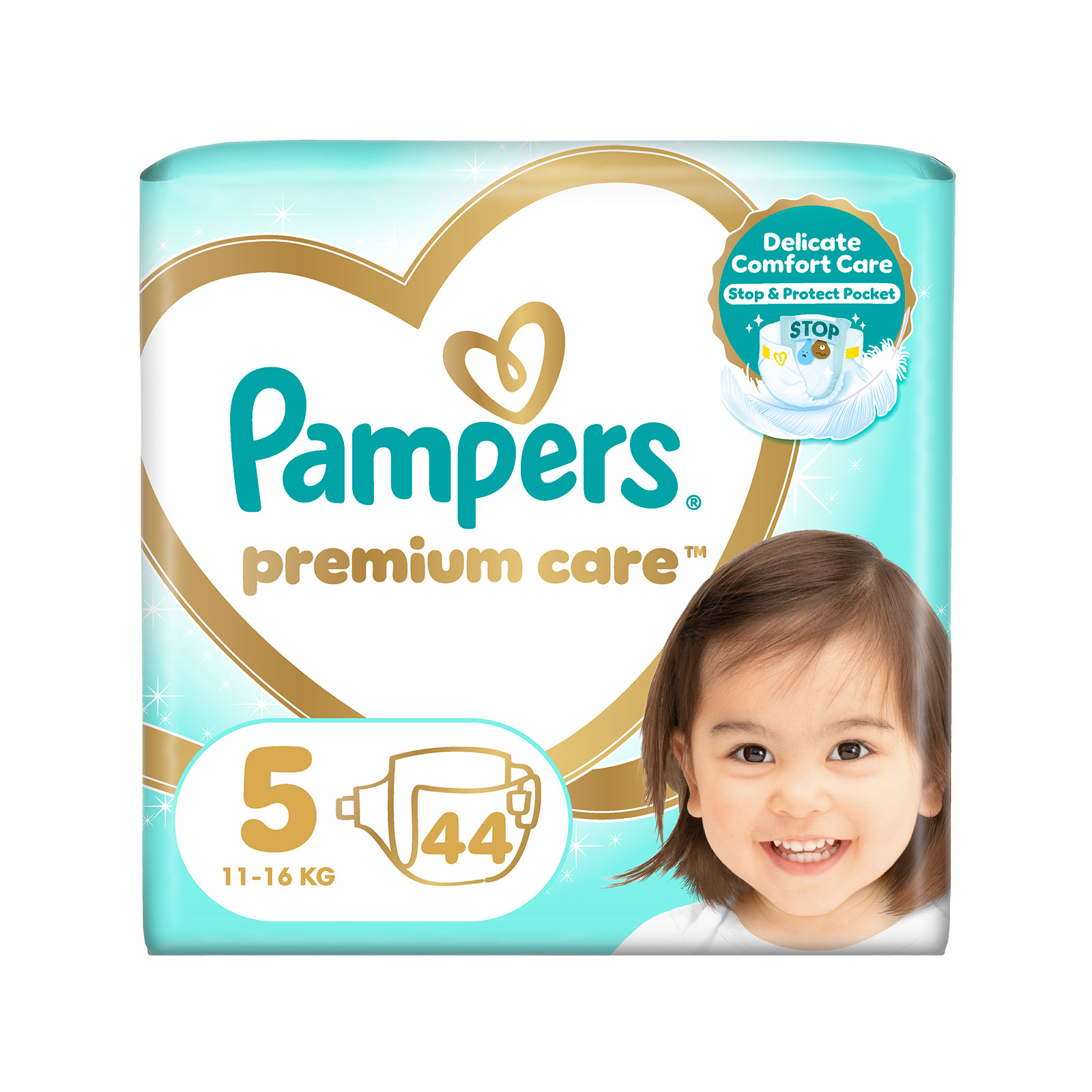 Pampers Premium care jumbo πάνες παιδικές No. 5/ 11-16kg 44τεμ εικόνα 1