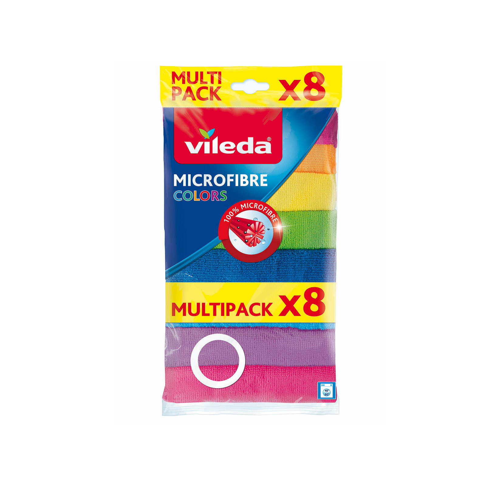 Vileda Microfibre πετσέτα μικροϊνών γενικής χρήσης colors 8τεμ εικόνα 1