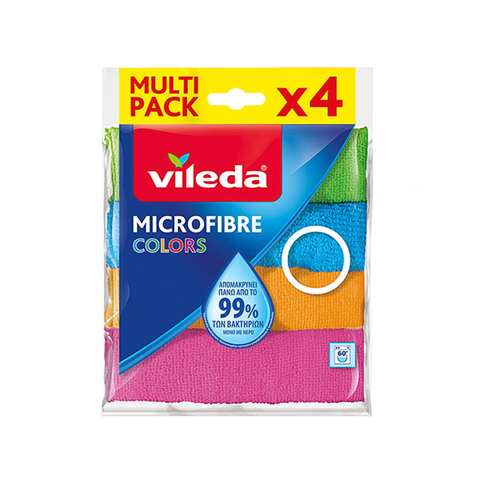 Vileda Microfibre πετσέτα μικροϊνών γενικής χρήσης colours 4τεμ εικόνα 1