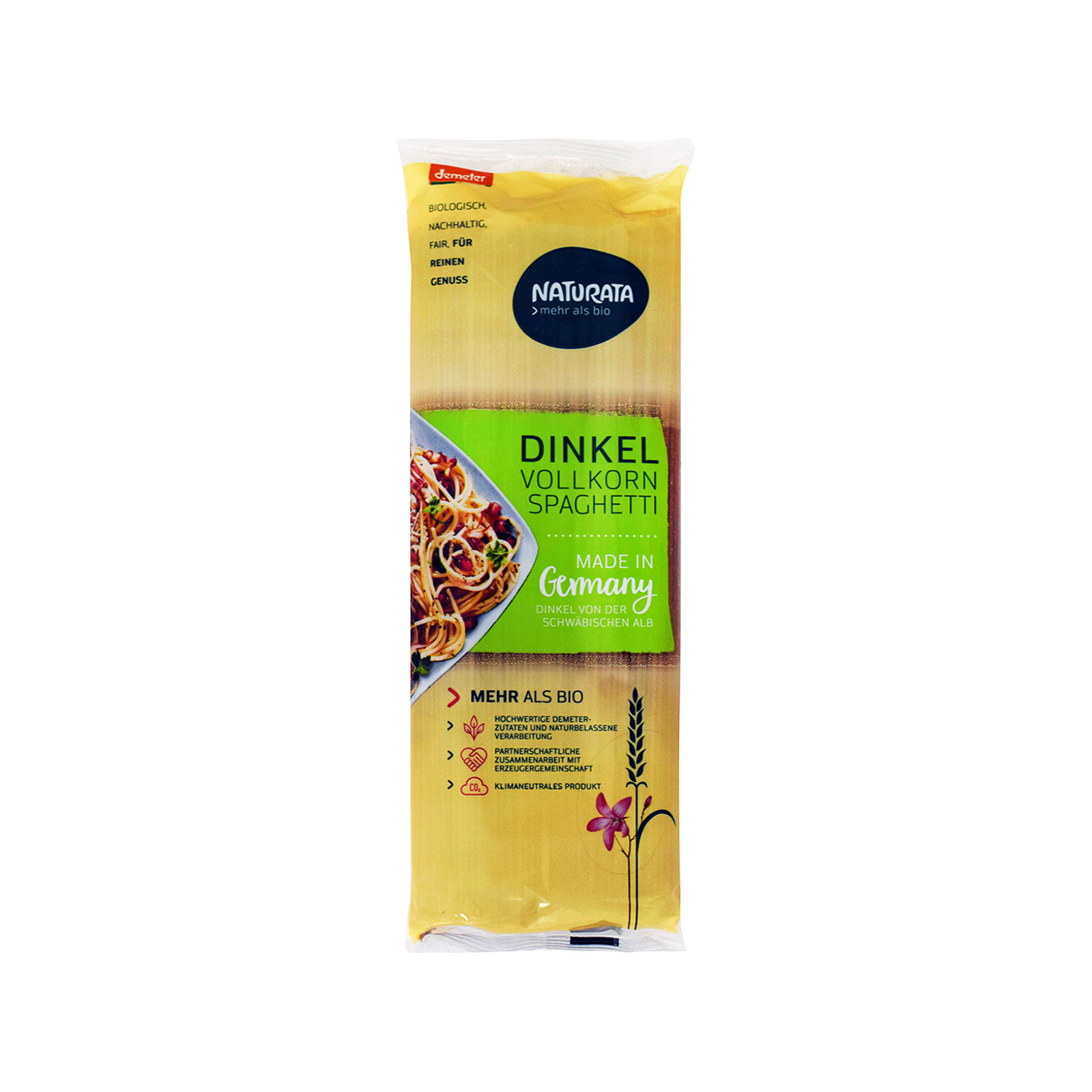 Demeter Naturata μακαρόνια ντίνκελ ολικής άλεσης σπαγγέτι 500g εικόνα 1