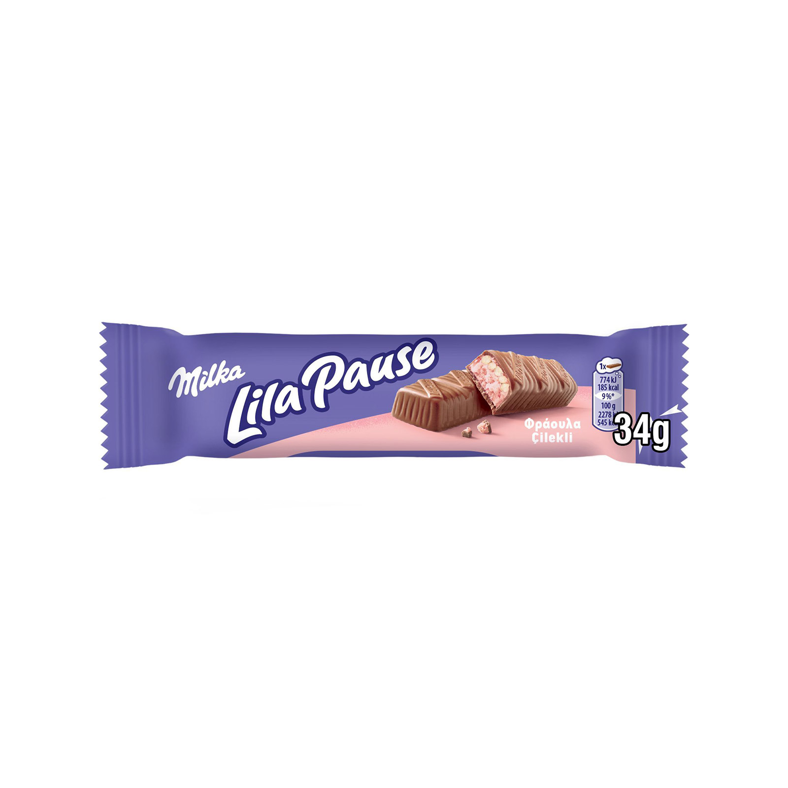 Milka Lila pause σοκολάτα γάλακτος φράουλα 34g εικόνα 1