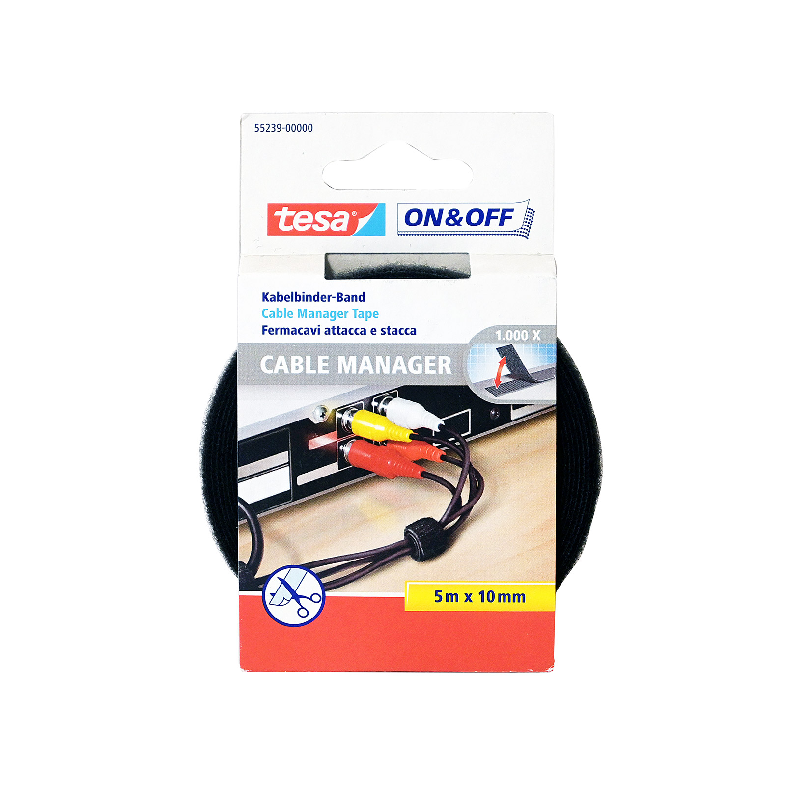 Tesa On & off λωρίδα καλωδίων black εικόνα 1