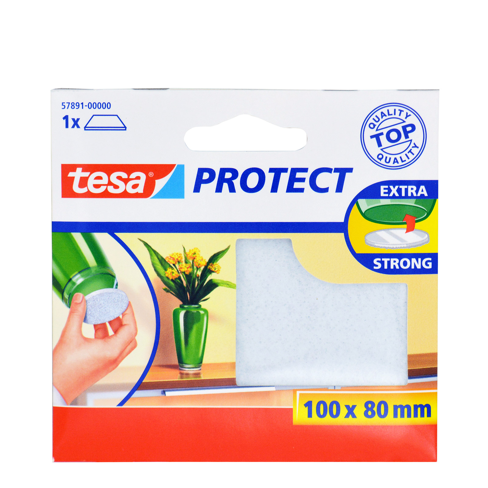 Tesa Protect τσοχάκι προστατευτικό extra strong/ τετράγωνο λευκό 100x80mm εικόνα 1