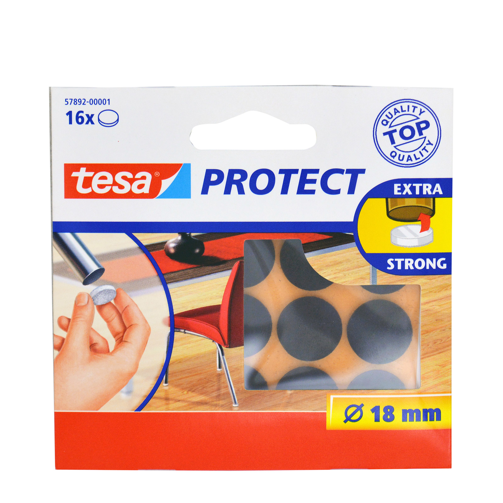 Tesa Protect τσοχάκι προστατευτικό extra strong/καφε στρογγυλό 18μμ 16τεμ εικόνα 1