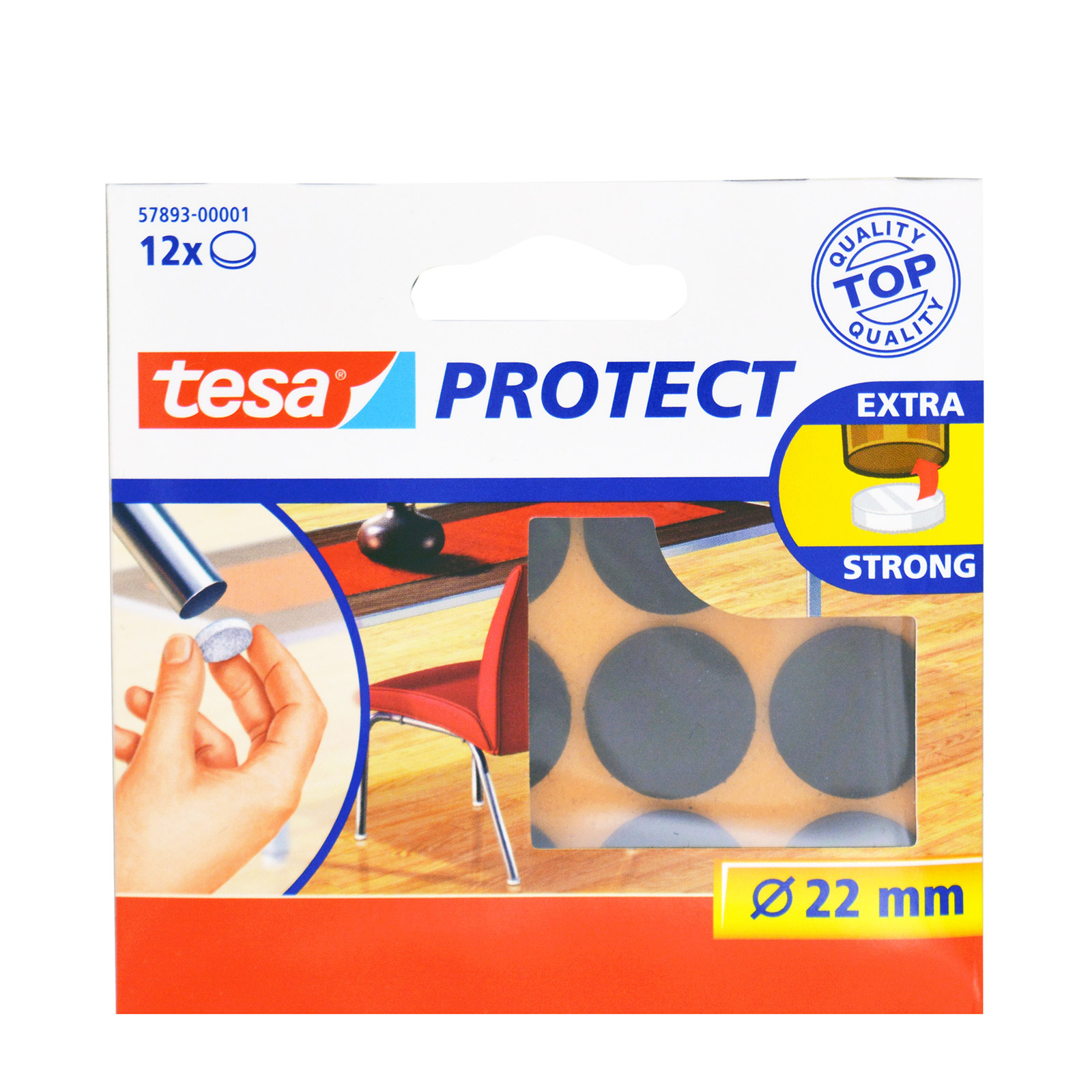 Tesa Protect τσοχάκι προστατευτικό extra strong/καφε στρογγυλό 22μμ 12τεμ εικόνα 1