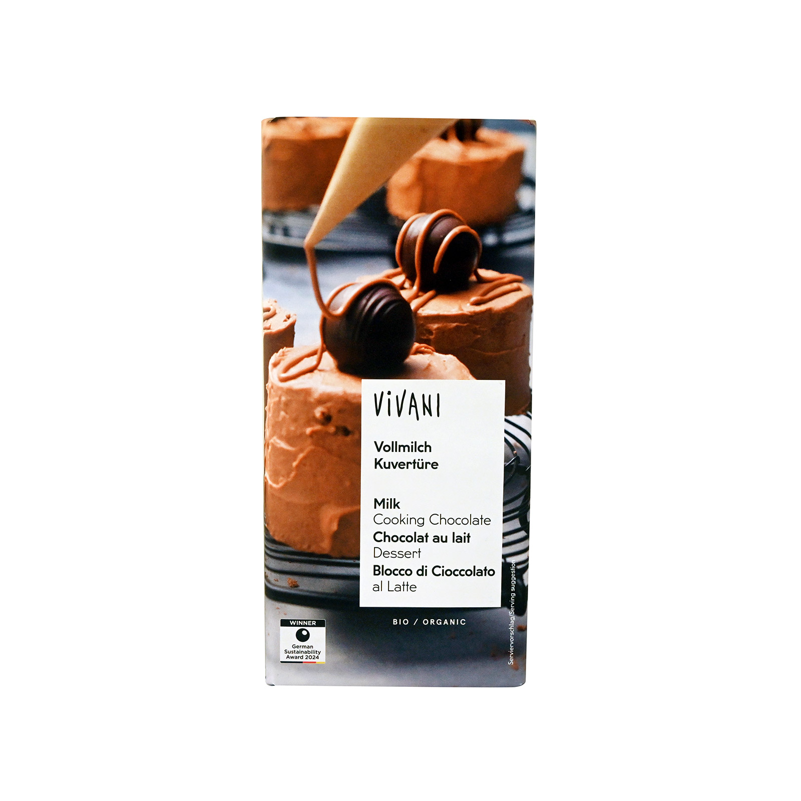Vivani milk couverture chocolate 150g image 1