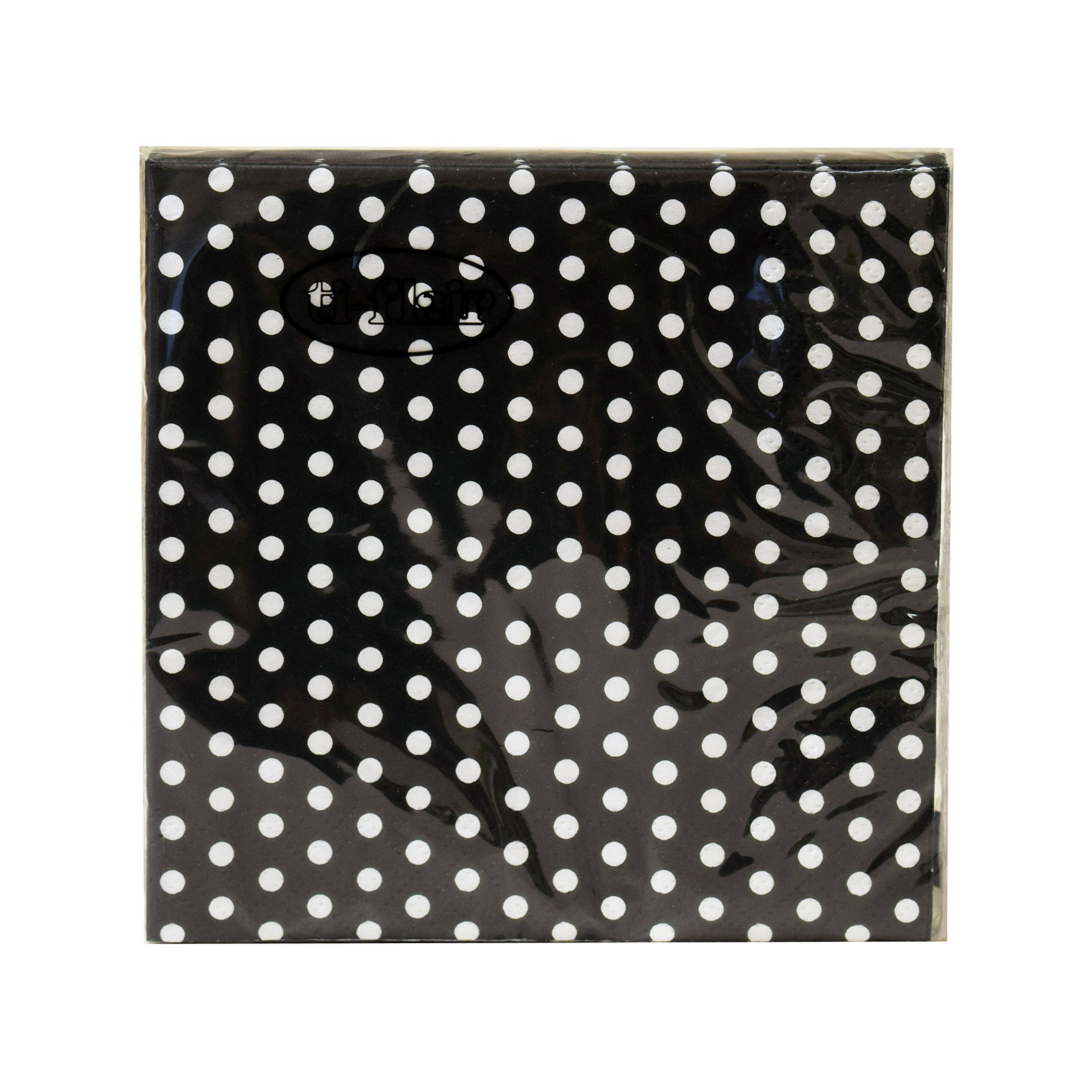 Ti-flair 279209 χαρτοπετσέτες μικρές μαύρο πουά 24x24εκ., 20 τεμάχια 65g εικόνα 1