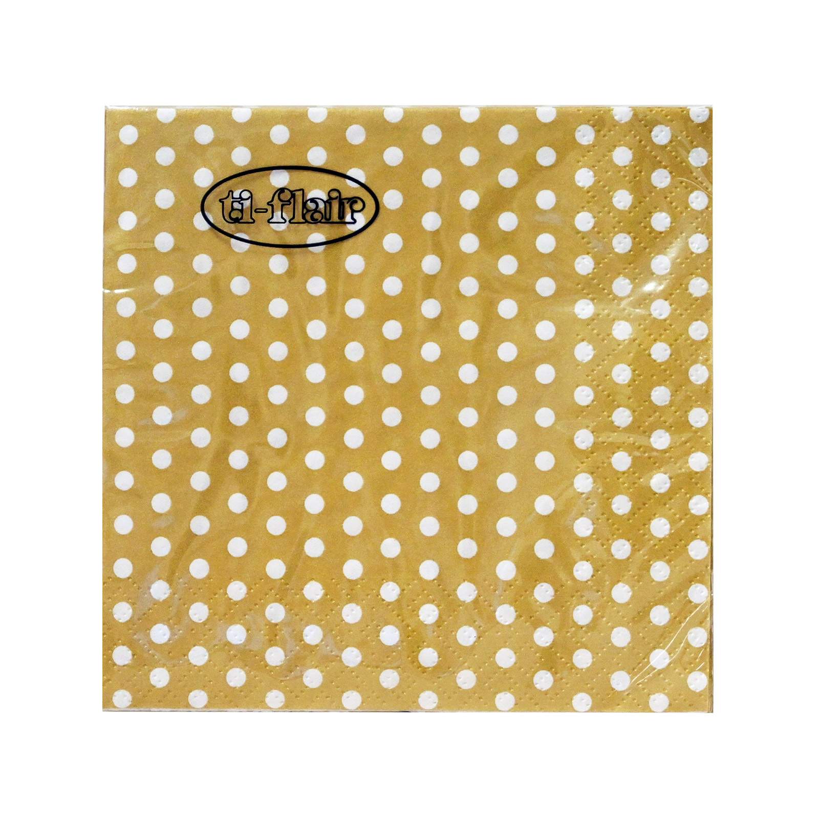 Ti-flair 279212 paper napkins small gold spotted 24x24cm, 20 pieces 64g image 1