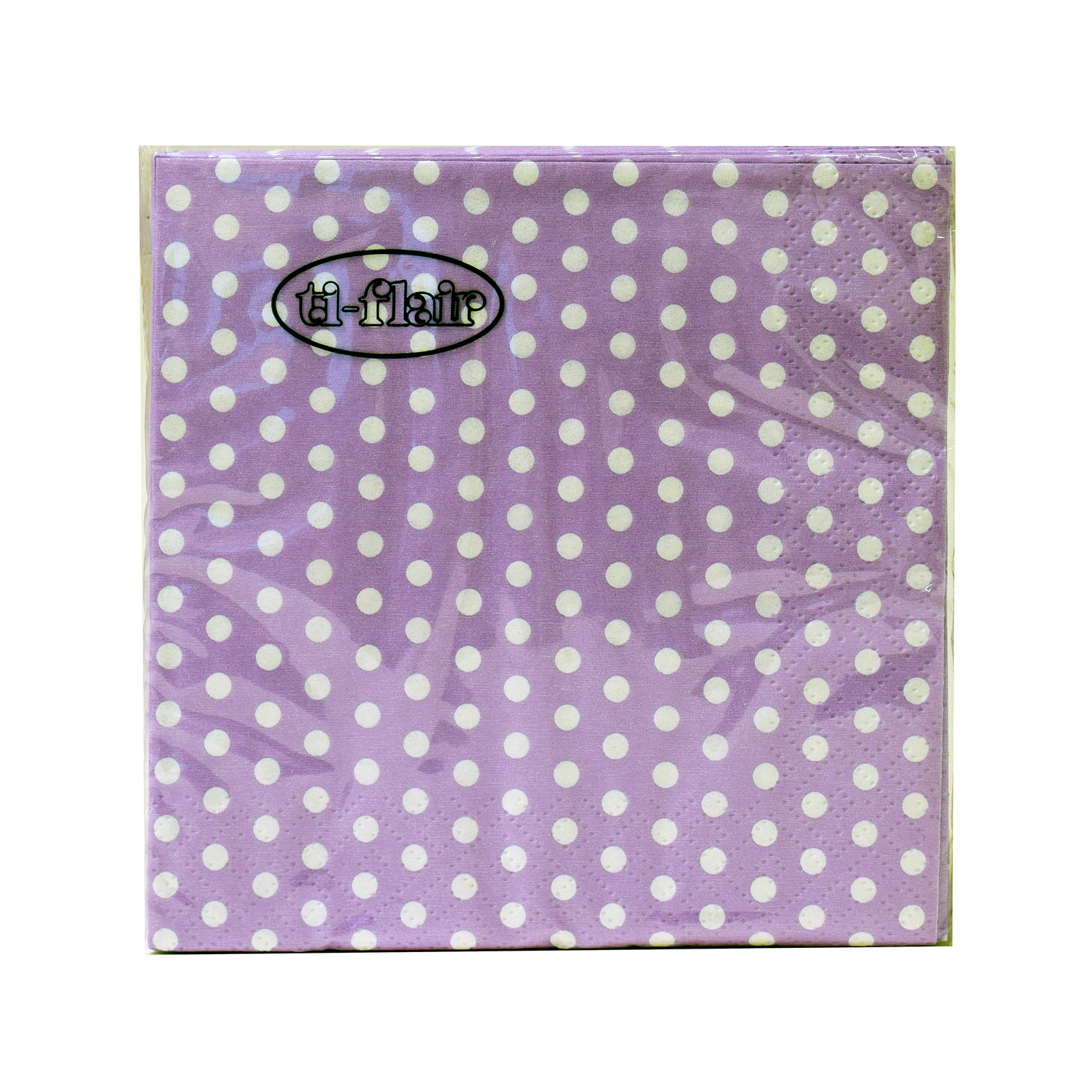 Ti-flair 279217 χαρτοπετσέτες μικρές μωβ πουά 24x24εκ., 20 τεμάχια 65g εικόνα 1