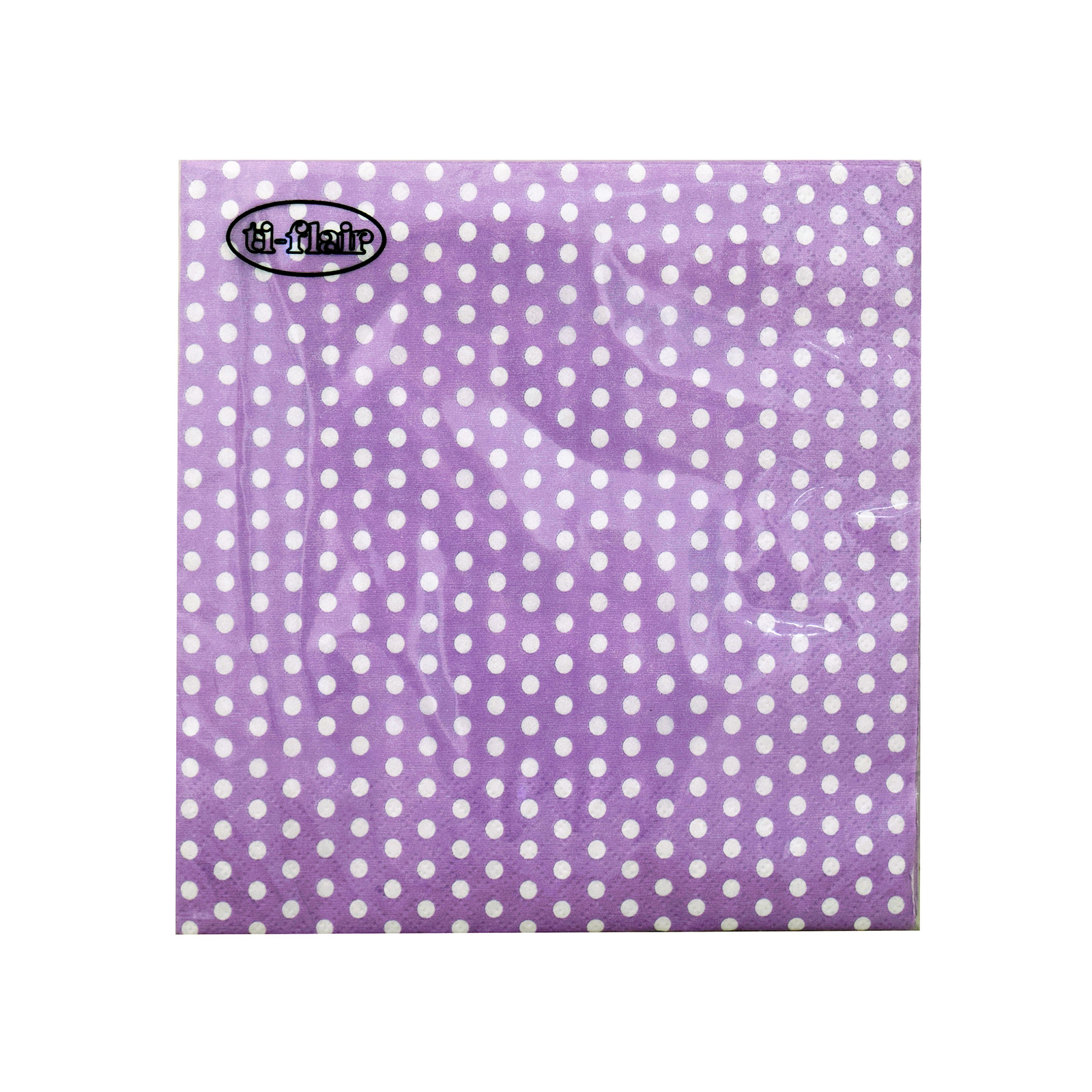 Ti-flair 379217 χαρτοπετσέτες μεσαίες μωβ πουά 33x33εκ,, 20 τεμάχια 116g εικόνα 1
