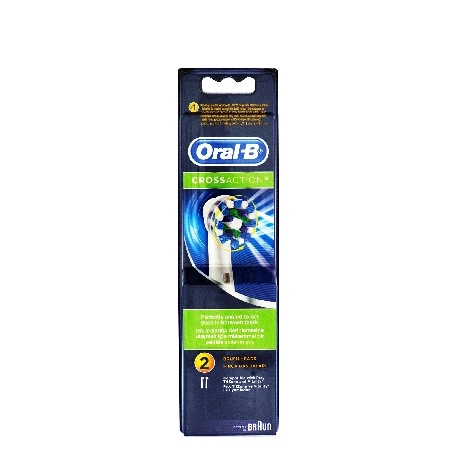 Oral-B Crossaction brush heads replacement for electric toothbrush 2pcs image 1