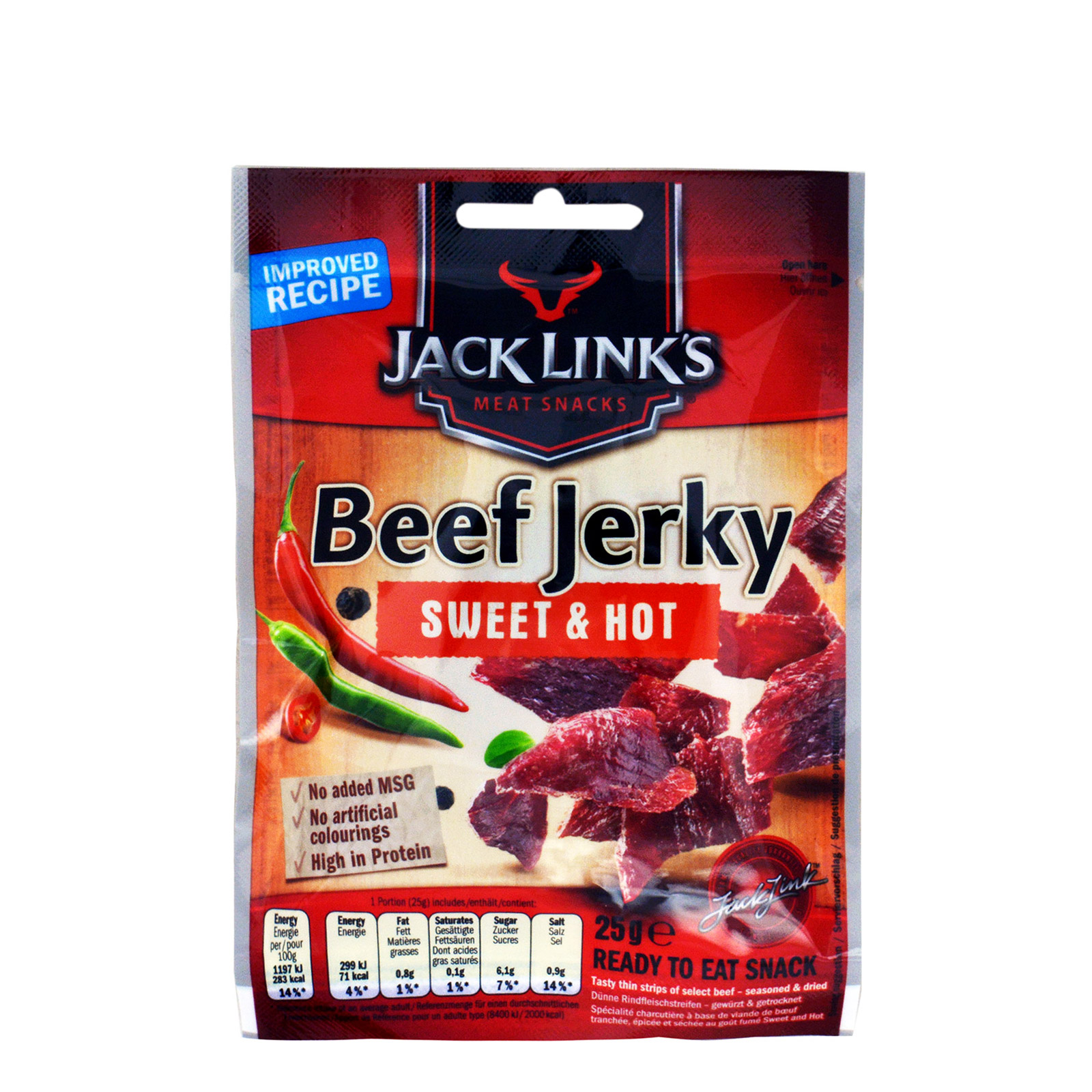 Jack Link's σνακ μοσχαρίσιο jerky sweet & hot 25g εικόνα 1