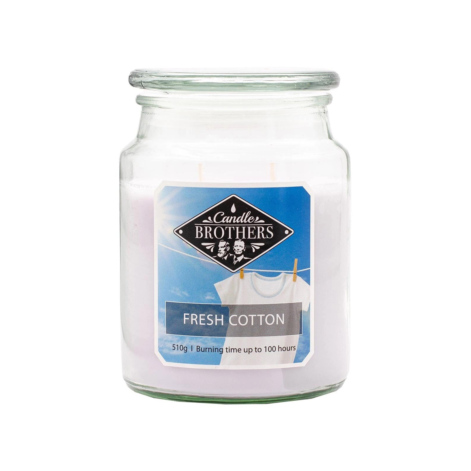 Candle Brothers κερί αρωματικό fresh cotton 510g εικόνα 1
