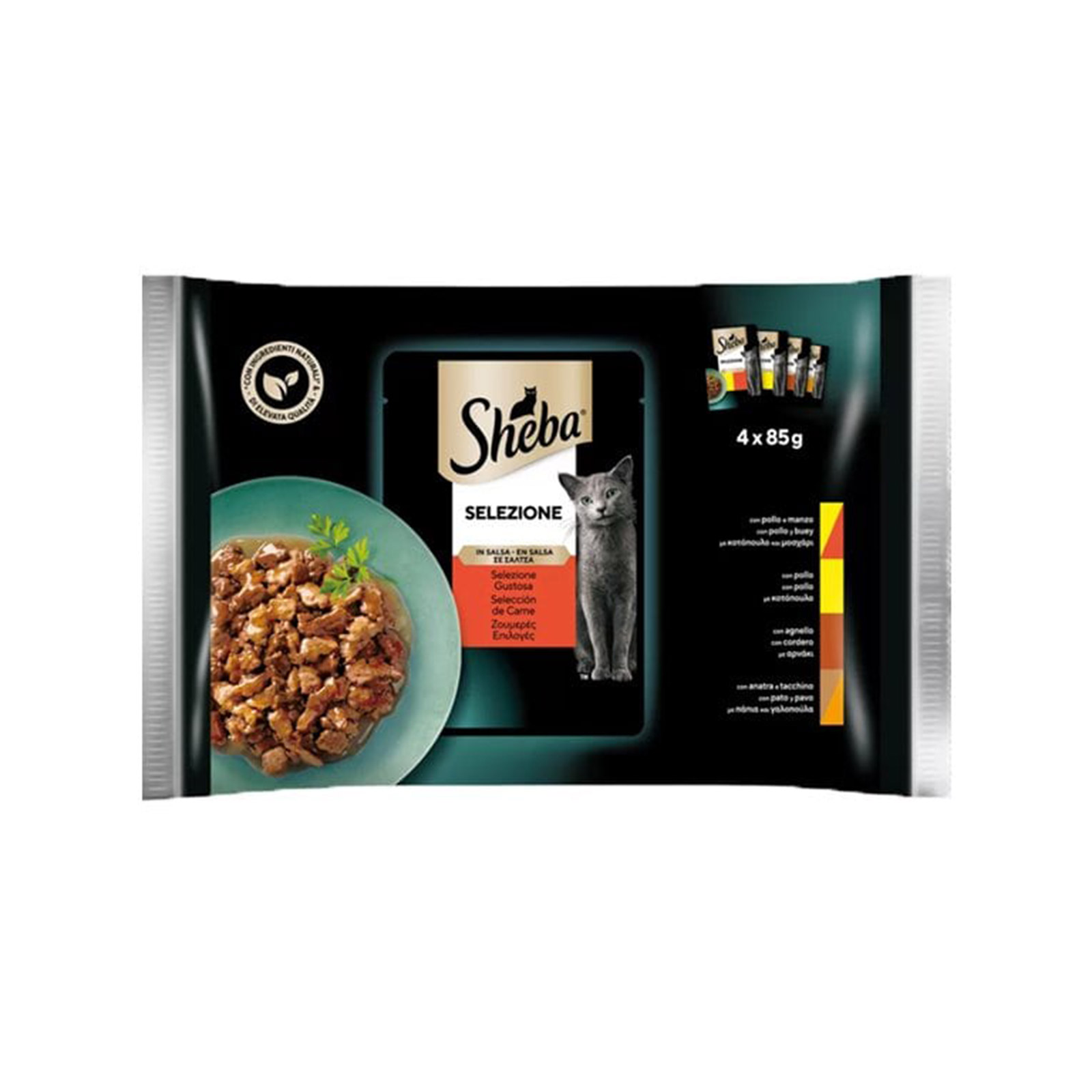 Sheba Selezione τροφή γάτας κρεατικά σε σάλτσα 4x85g εικόνα 1