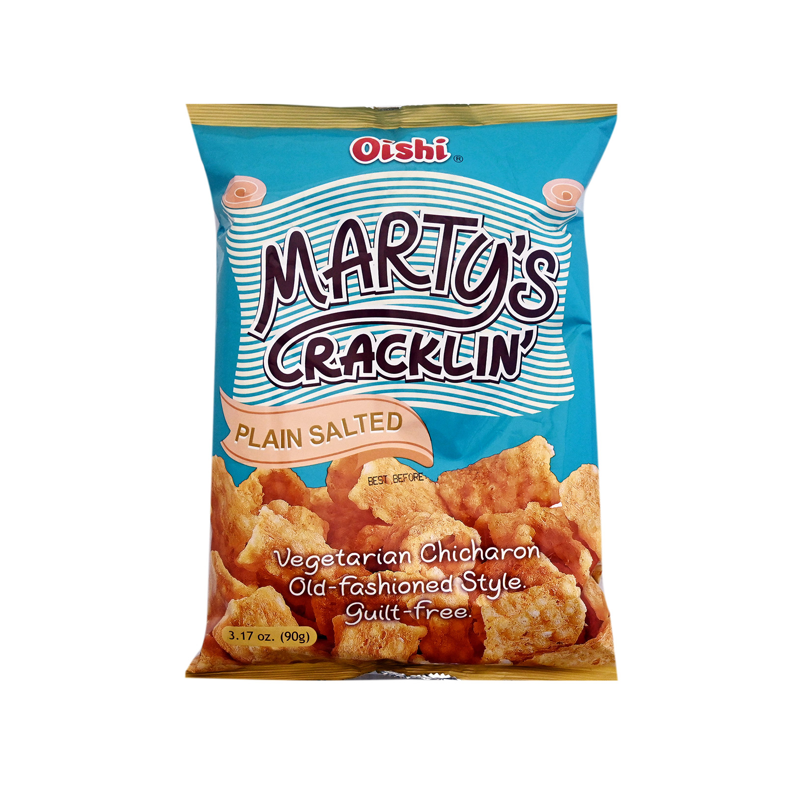 Oishi Marty's cracklin' snack plain salted 90g image 1