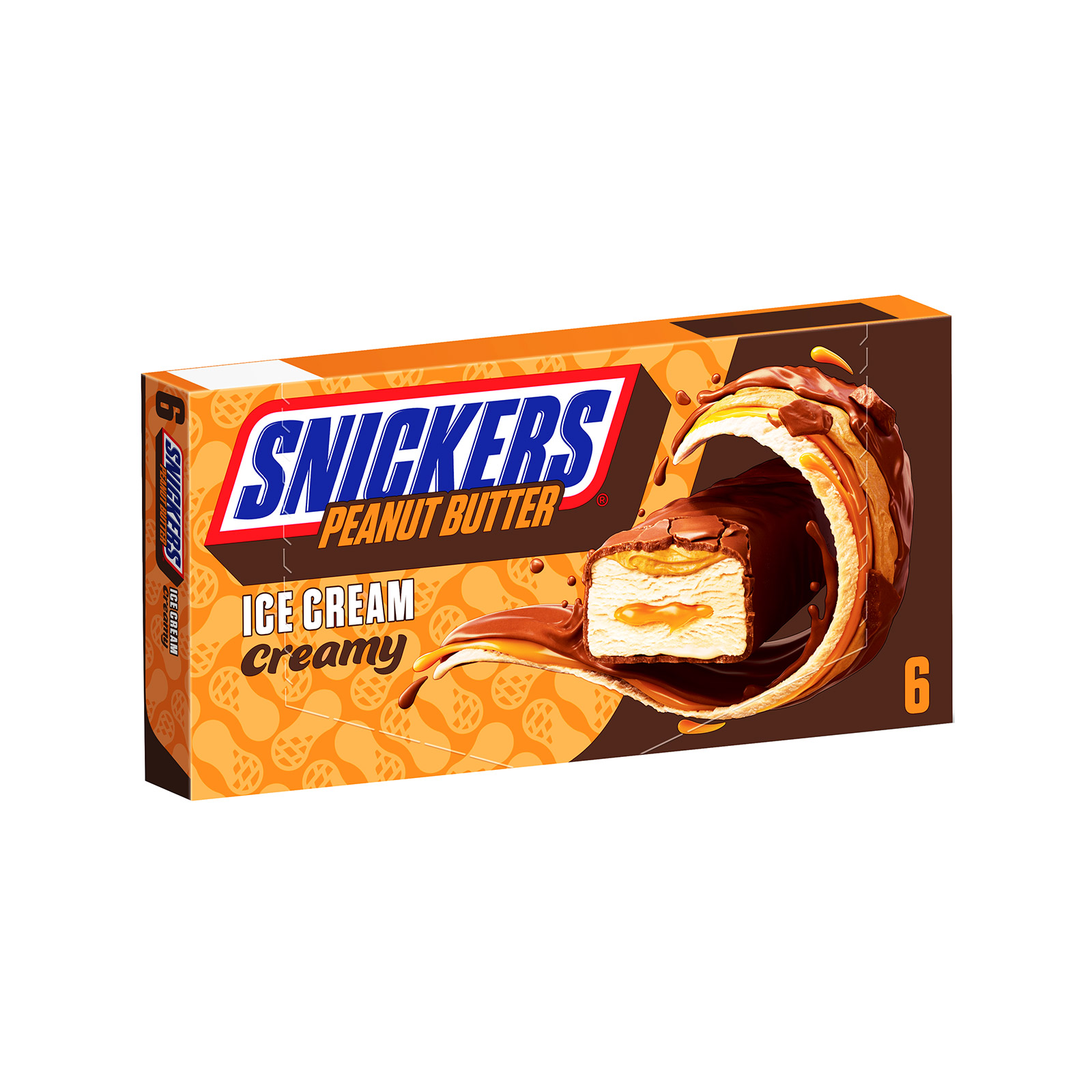 Snickers multi-pack ice cream peanut butter creamy 6 pieces 234g image 1