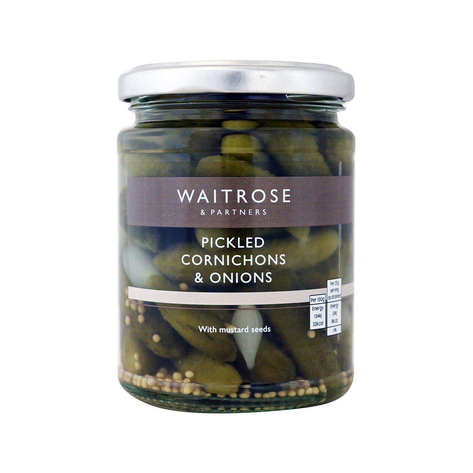 Waitrose Crunchy & piquant αγγουράκια & κρεμμυδάκια pickled κονσέρβα λαχανικών 285g (στραγγισμένο βάρος 150g) εικόνα 1