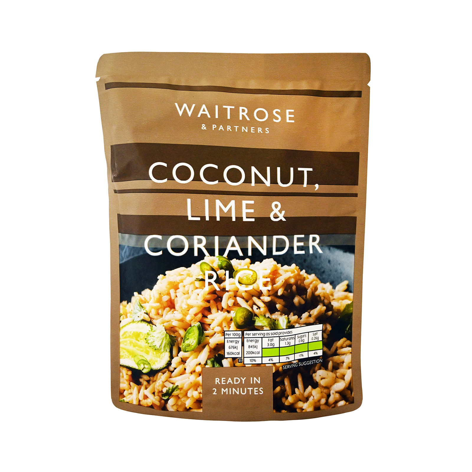 Waitrose Έτοιμο σε 2 λεπτά ρύζι coconut lime & coliander 250g εικόνα 1