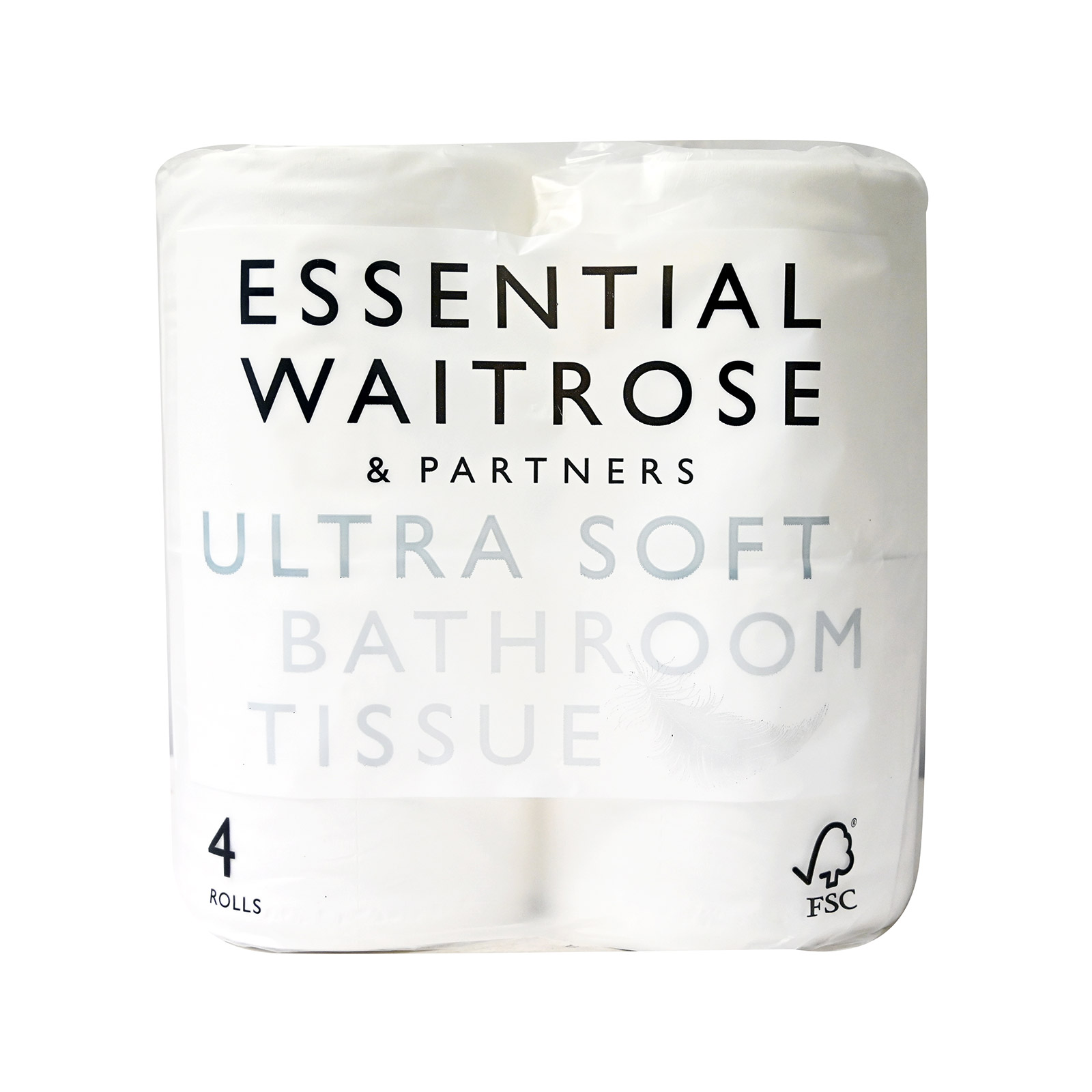 Waitrose Essential ρολό χαρτί υγείας pure white 2φυλλο 4x143g εικόνα 1