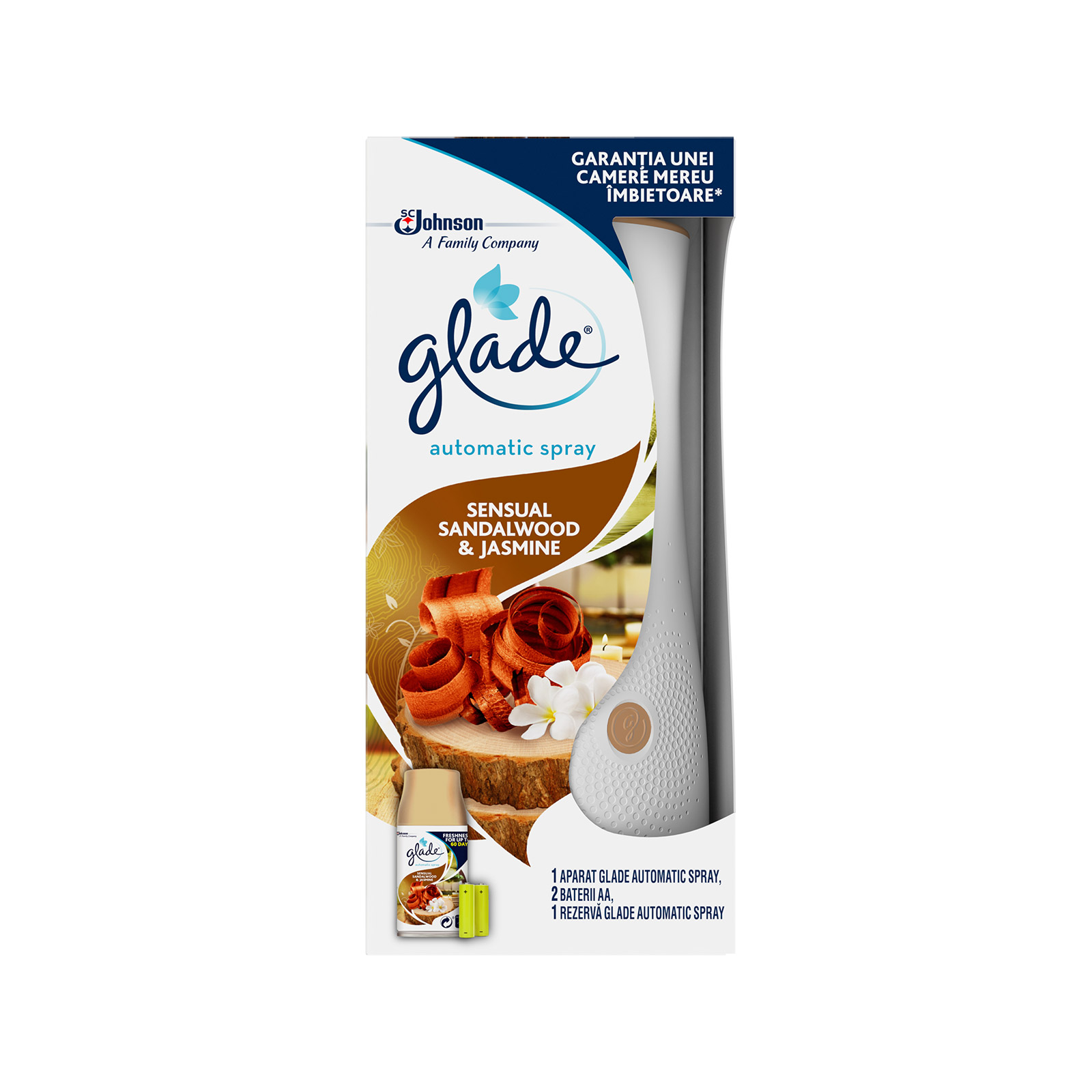 Glade Automatic Spray αποσμητικό χώρου sensual sandalwood & jasmine 269ml εικόνα 1