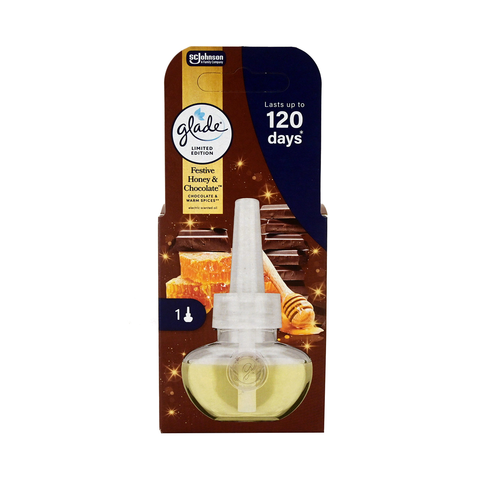 Glade ανταλλακτικό αρωματικό χώρου έλαιο festive honey & chocolate 20ml εικόνα 1