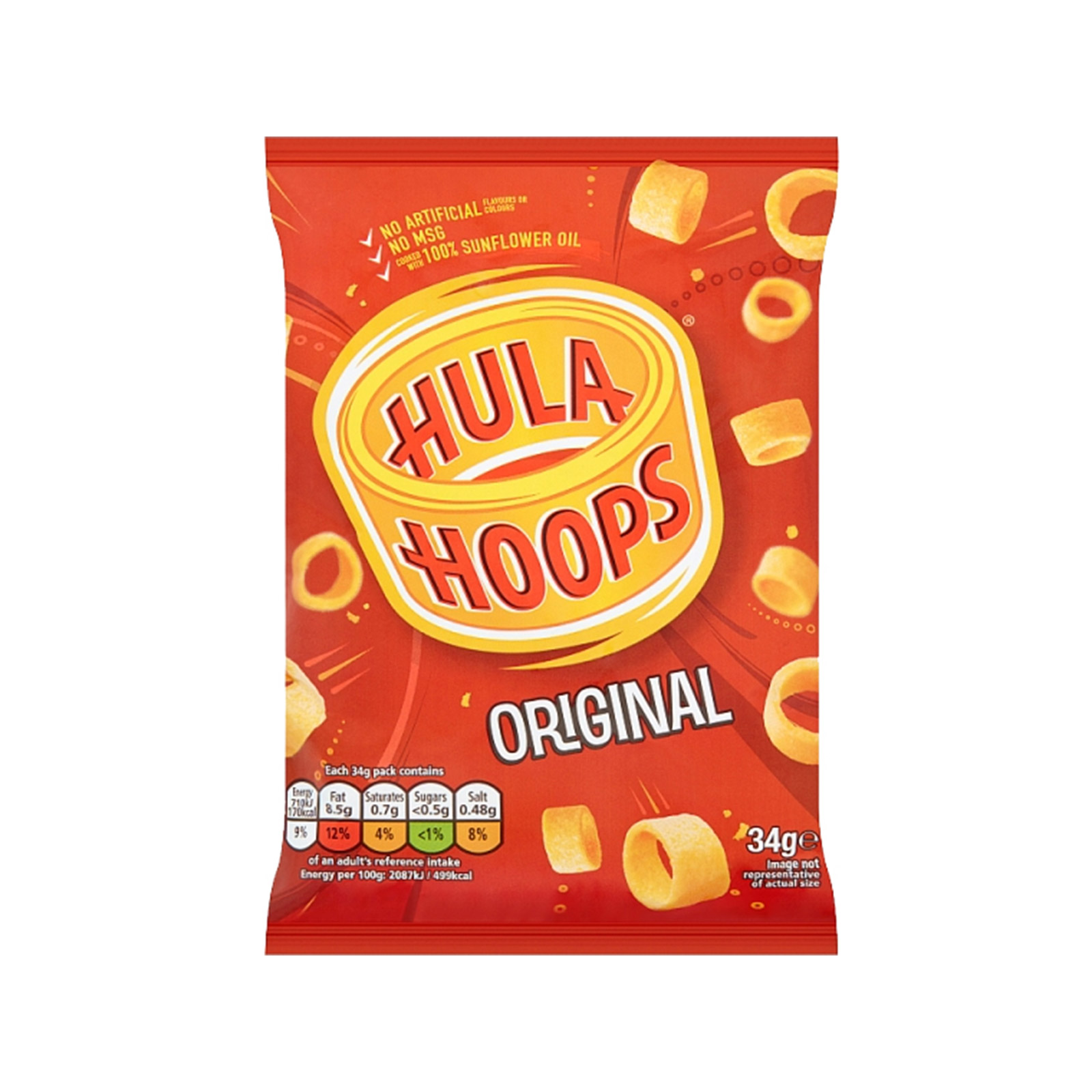 Hula Hoops Original potato snack 34g image 1